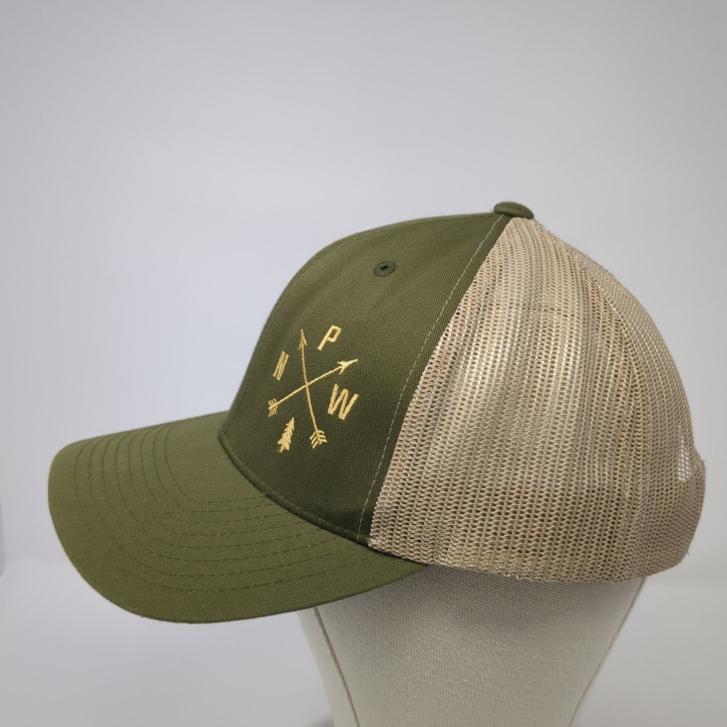 PNW Pacific Northwest Snapback Trucker Hat Green OS Mesh Back Pacific Headwear