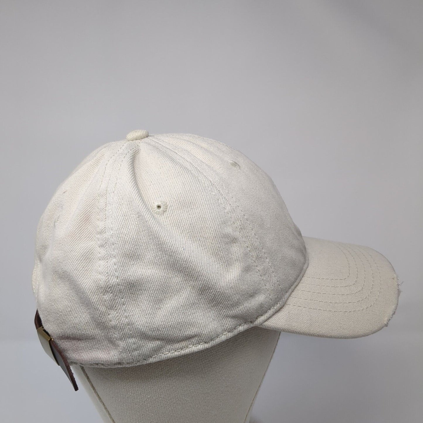 Unbranded Slideback Hat Tan One Size Adjustable Distressed Bleach Denim Blank