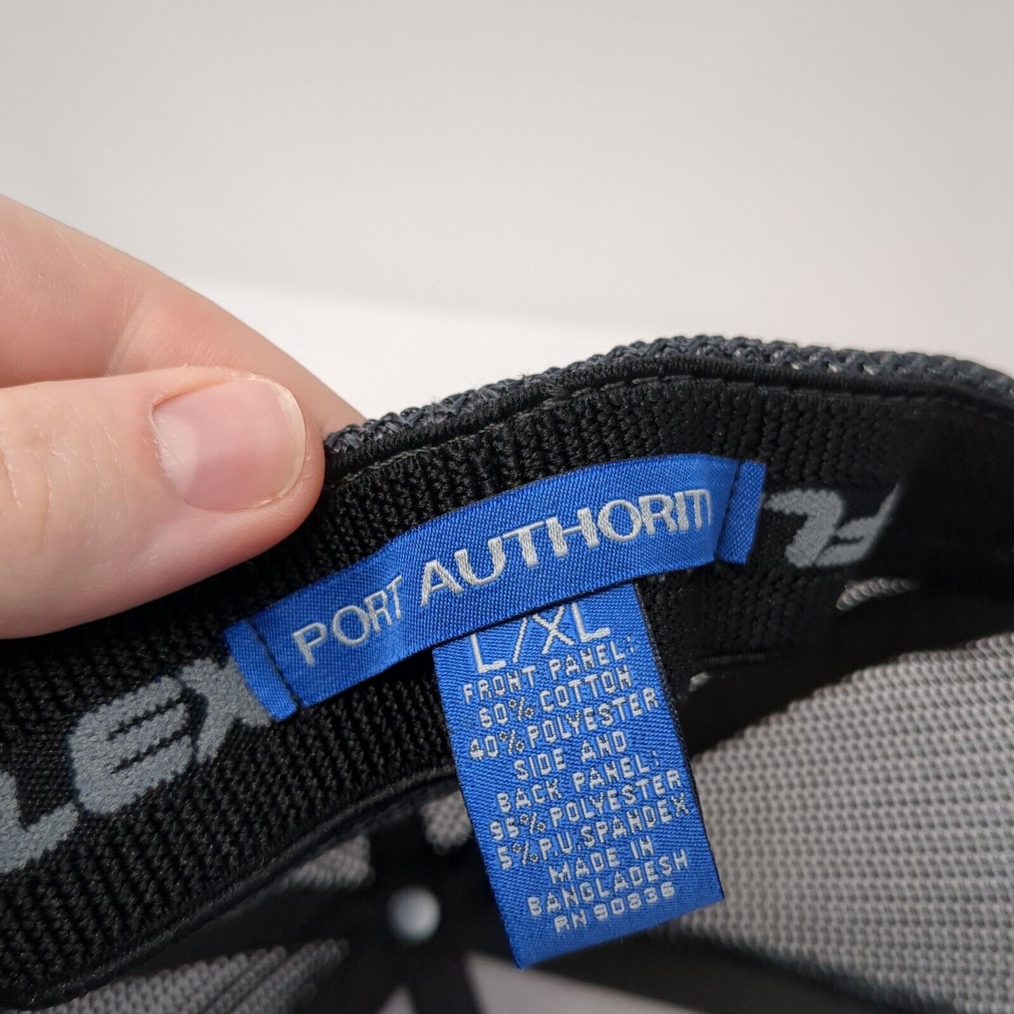 John Adams GMC Fitted Mesh Back Trucker Hat Gray L/XL Flexfit 6 Panel