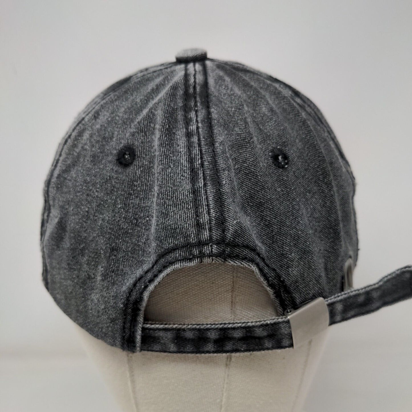 Anchor Slideback Hat Gray One Size Adjustable Embroidered Vented Holes 6 Panel