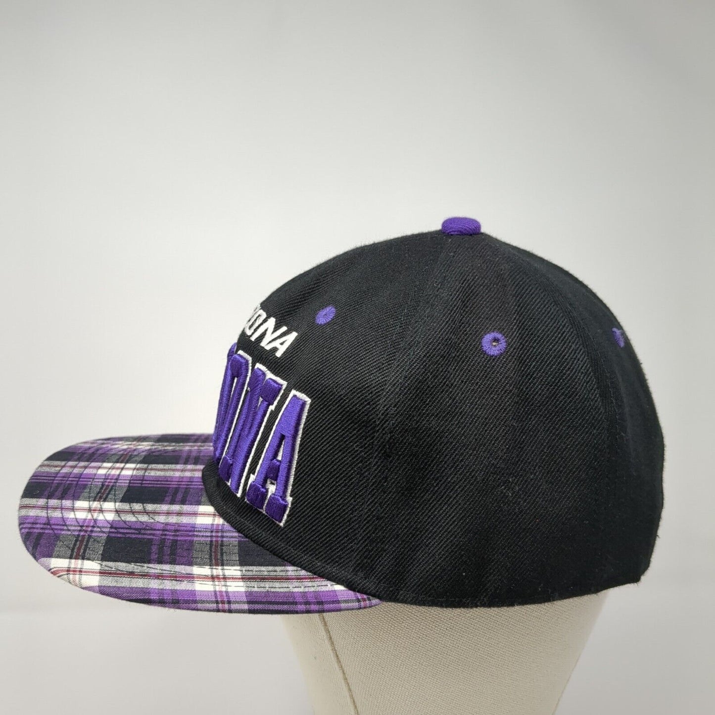 Arizona Snapback Hat Multicolor One Size Adjustable Embroidered Plaid Headline
