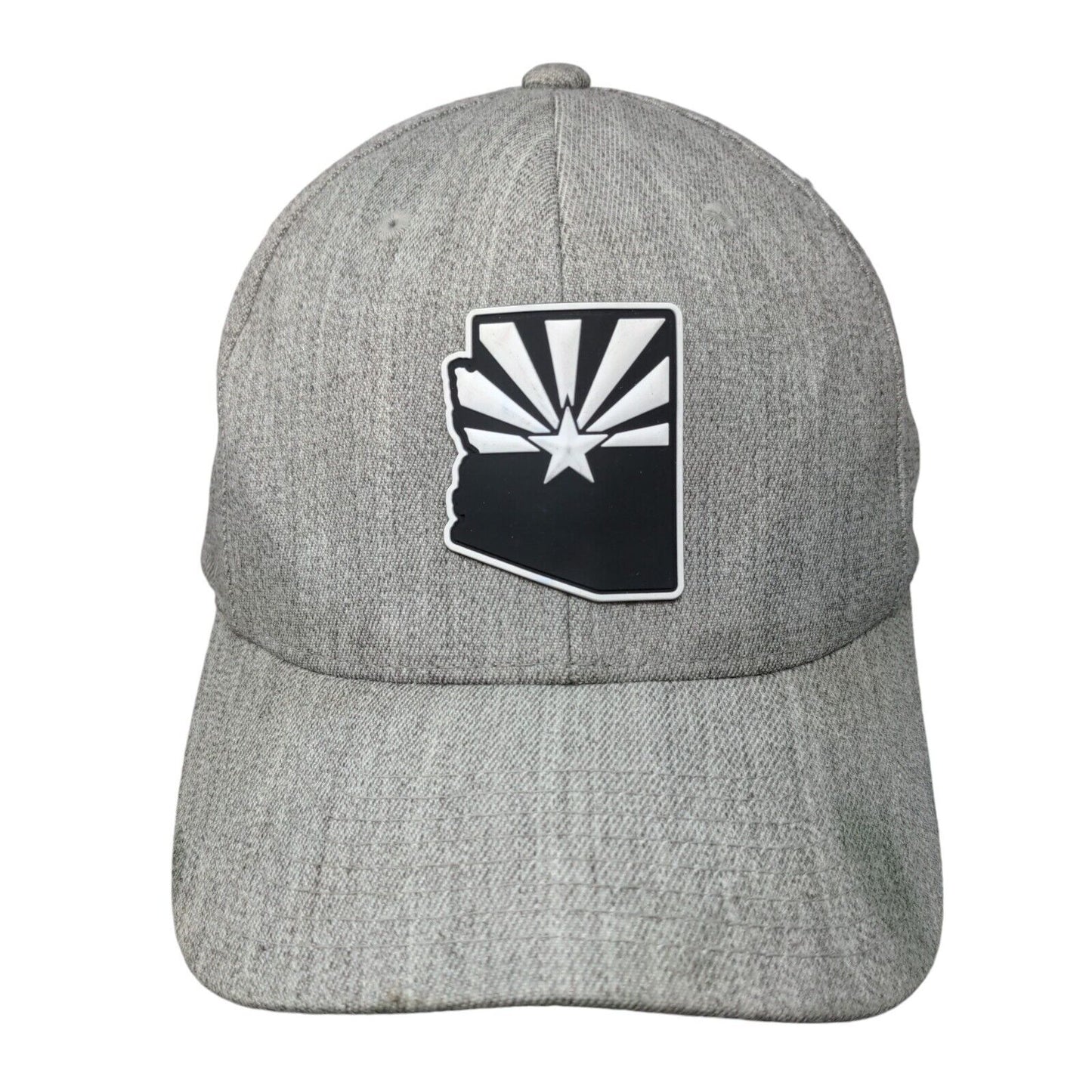 Arizona Leather State Patch Fitted Hat Gray L-XL Flexfit Branded Bills