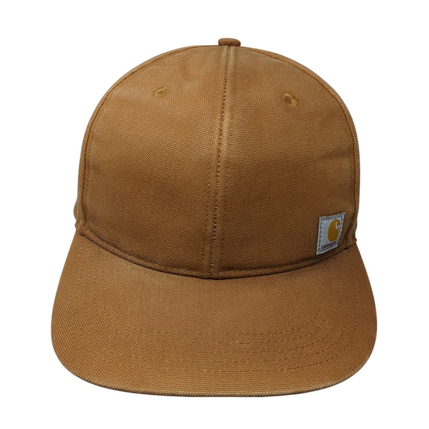 Carhartt Snapback Hat Brown One Size Adjustable Embroidered Logo 6 Panel
