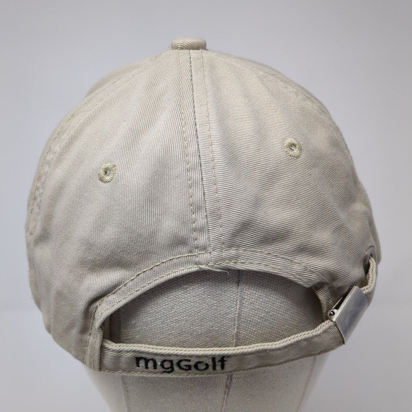 MG Golf Slideback Hat Tan One Size Adjustable Embroidered 6 Panel