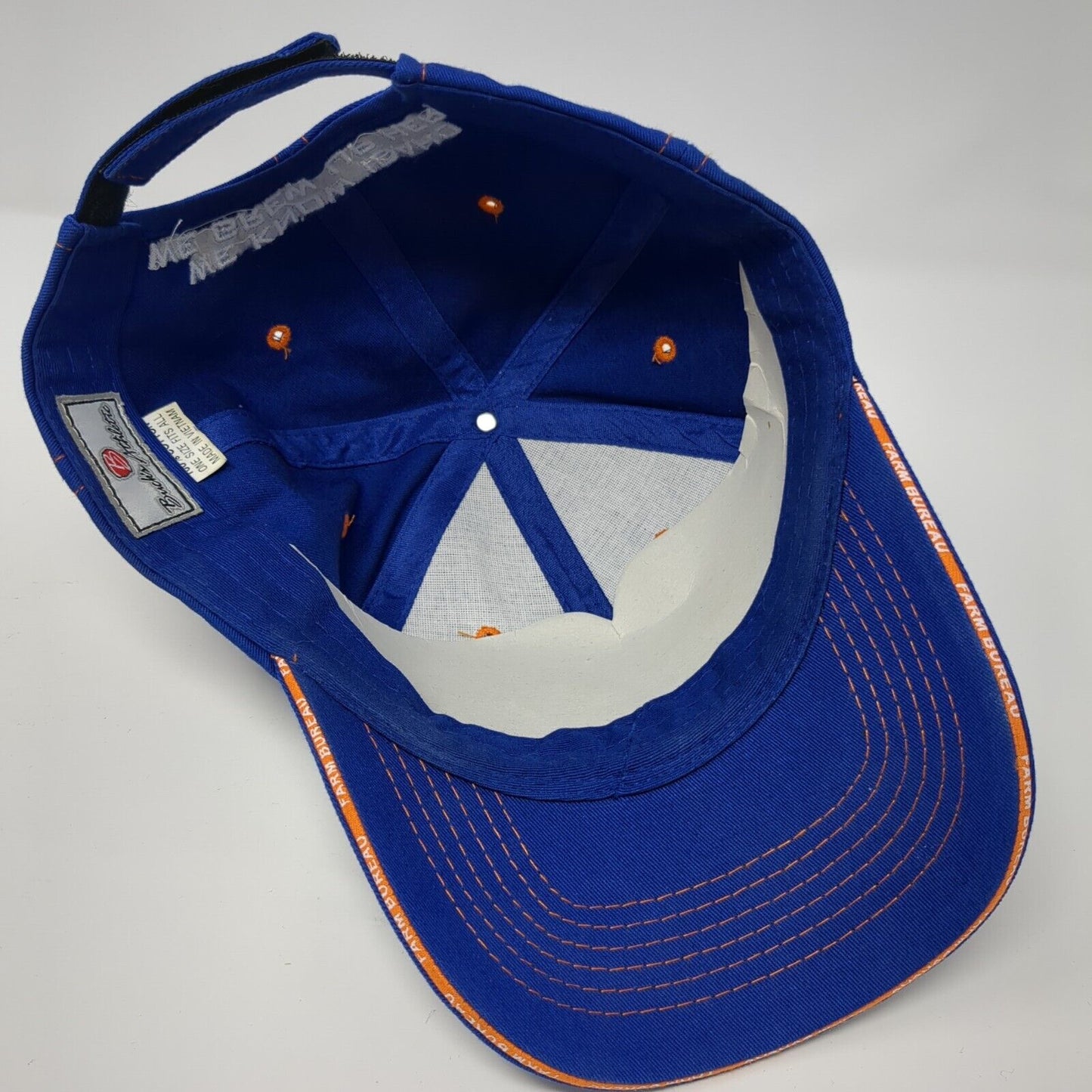 Farm Bureau Ins. Strapback Hat Blue One Size Adjustable We Know Idaho