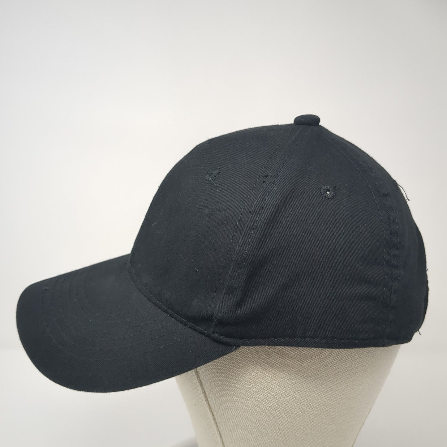 George Strapback Hat Black One Size Adjustable Vent Holes Blank Outdoor