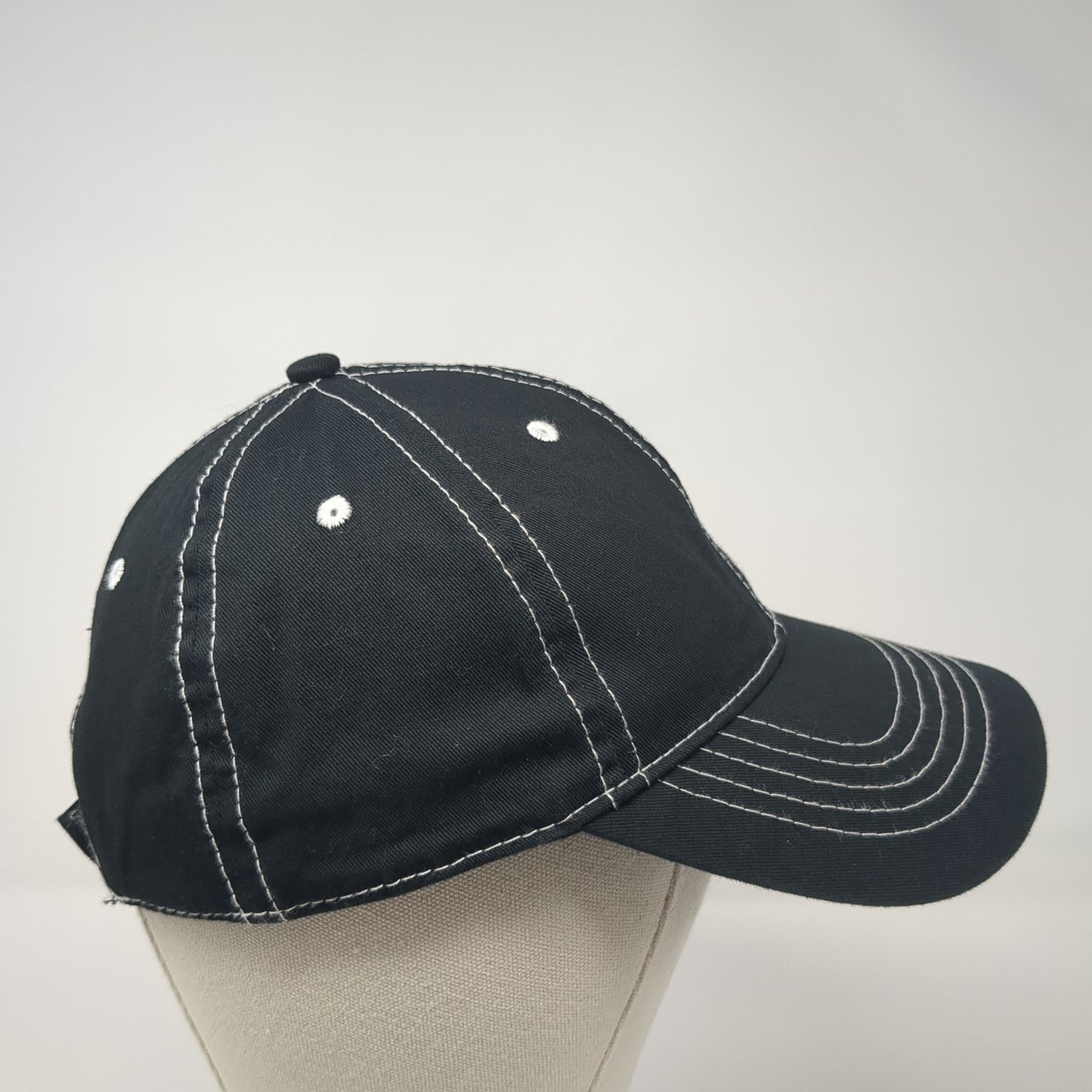 Unbranded Strapback Baseball Cap Black One Size Adjustable 6 Panel Blank