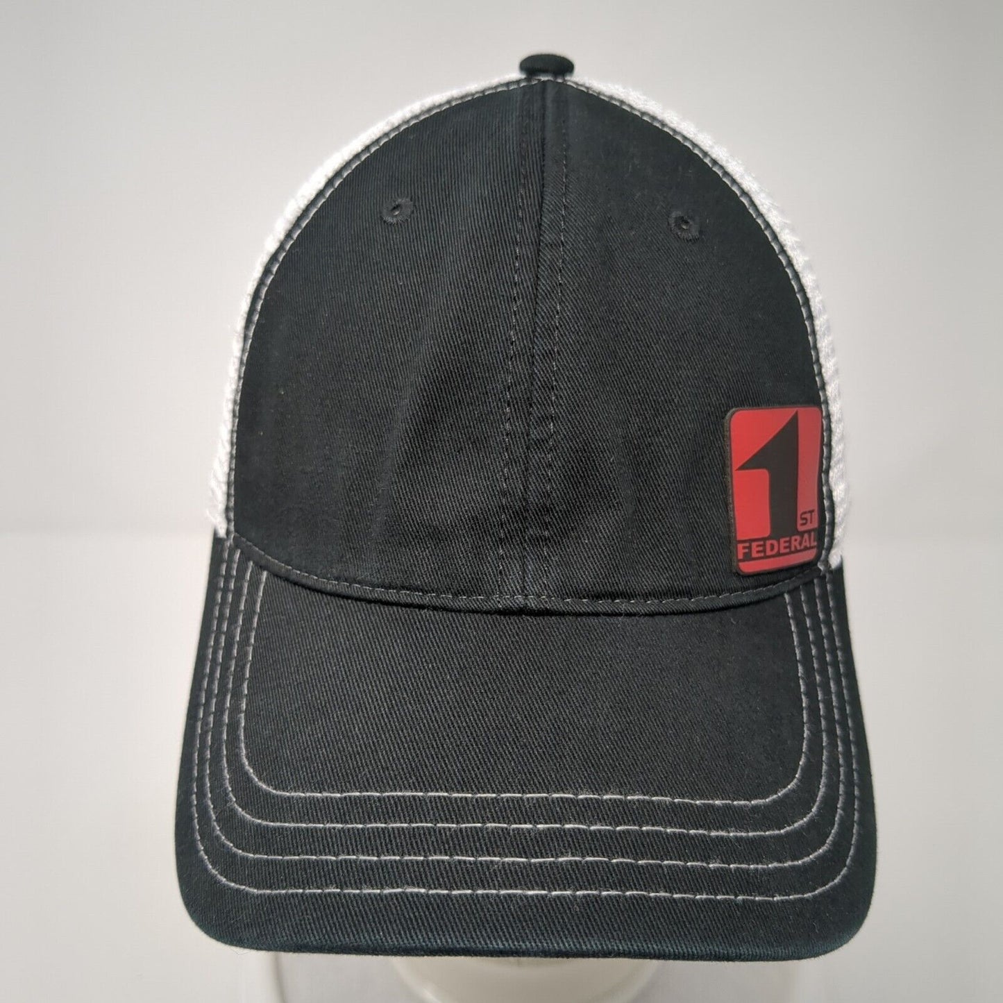 1st Federal Snapback Trucker Hat Black M/L Adjustable Mesh Back Richardson