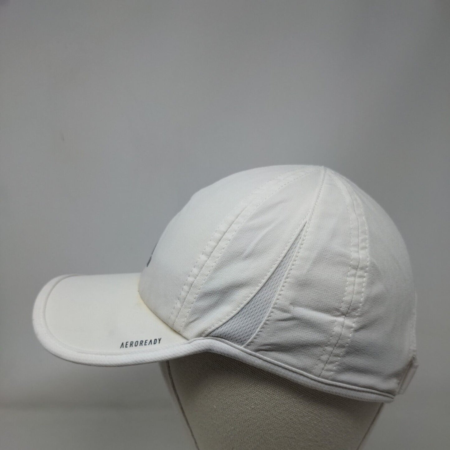 Adidas Aeroready Strapback Hat White One Size Adjustable Breathable 6 Panel