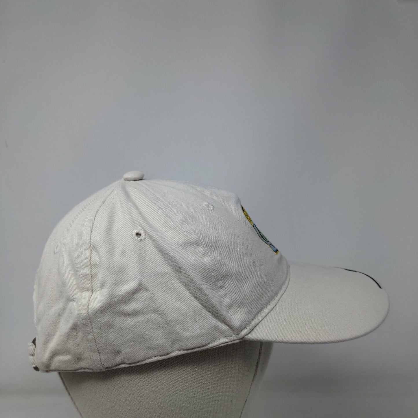 Bass Master Slideback Hat Cream One Size Adjustable Embroidered Patriotic Cotton