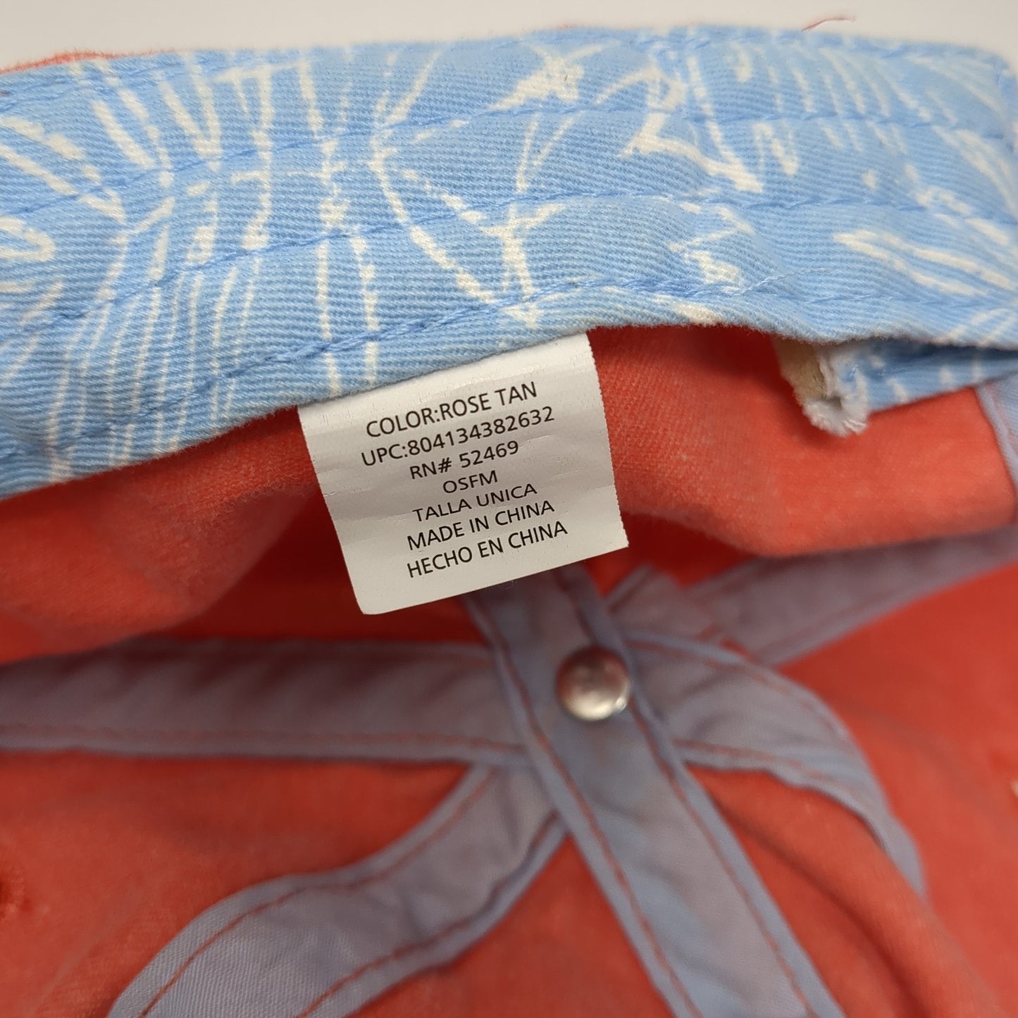 Beach Hair Slideback Hat Orange One Size Adjustable Leather Strap