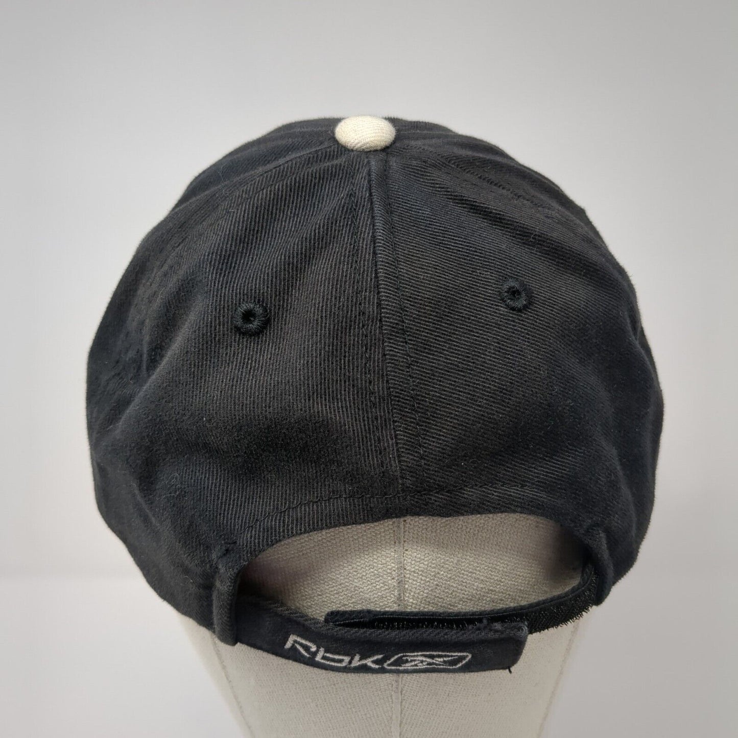 Reebok Strapback Hat Black One Size Embroidered Logo Adjustable 6 Panel