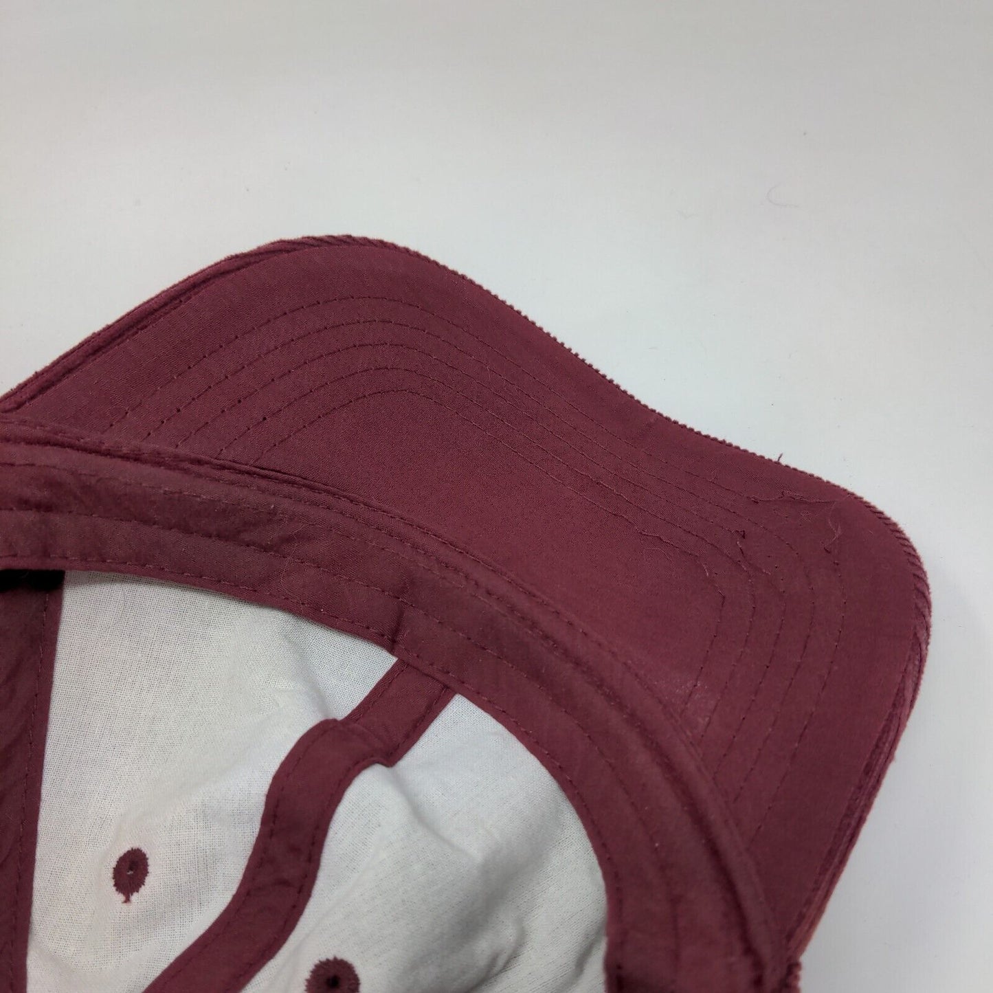 Unbranded Slideback Hat Red OSFM Adjustable Vented Holes Corduroy Blank