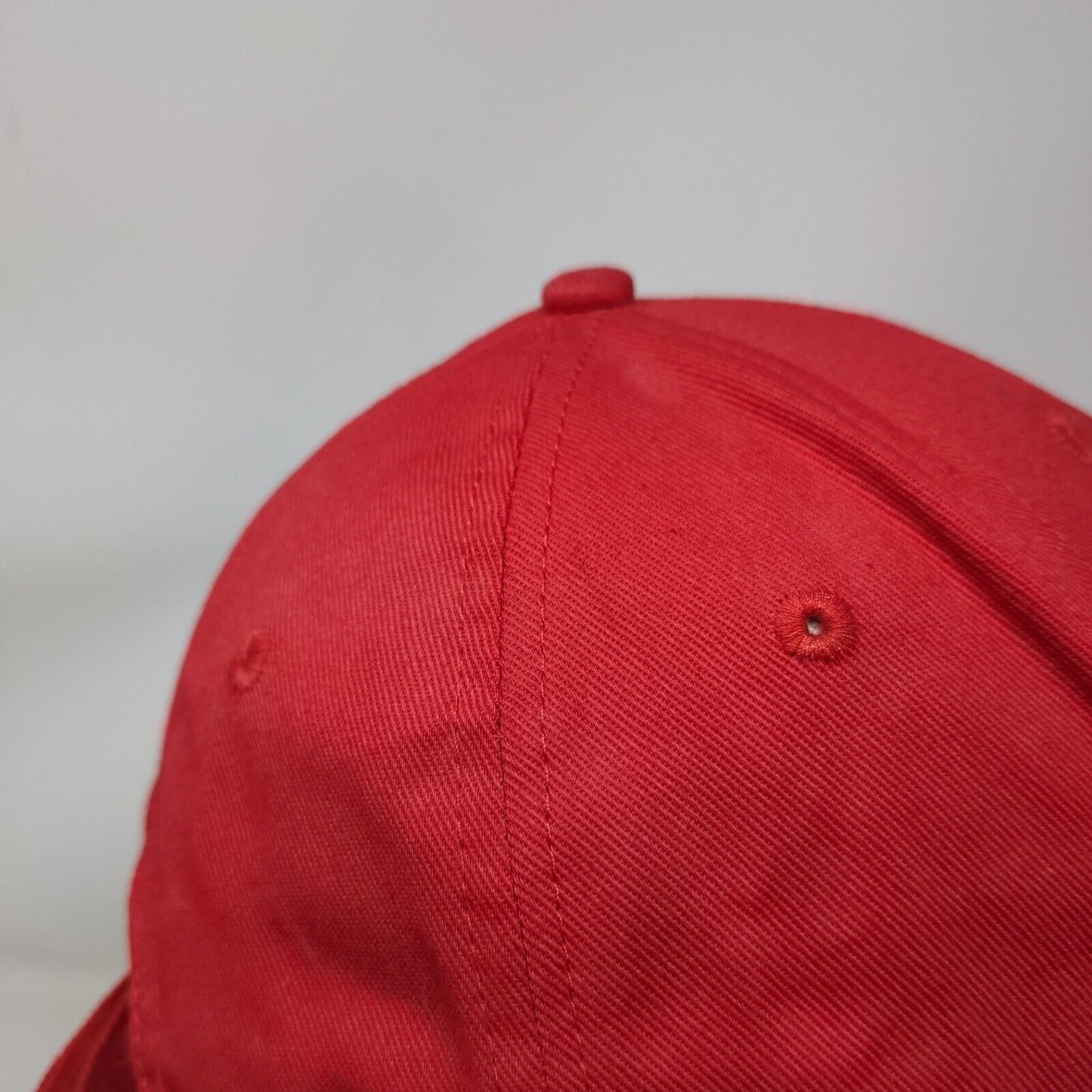 Appleton Strapback Hat Red OSFA Adjustable Embroidered Vented Holes 6 Panel KC