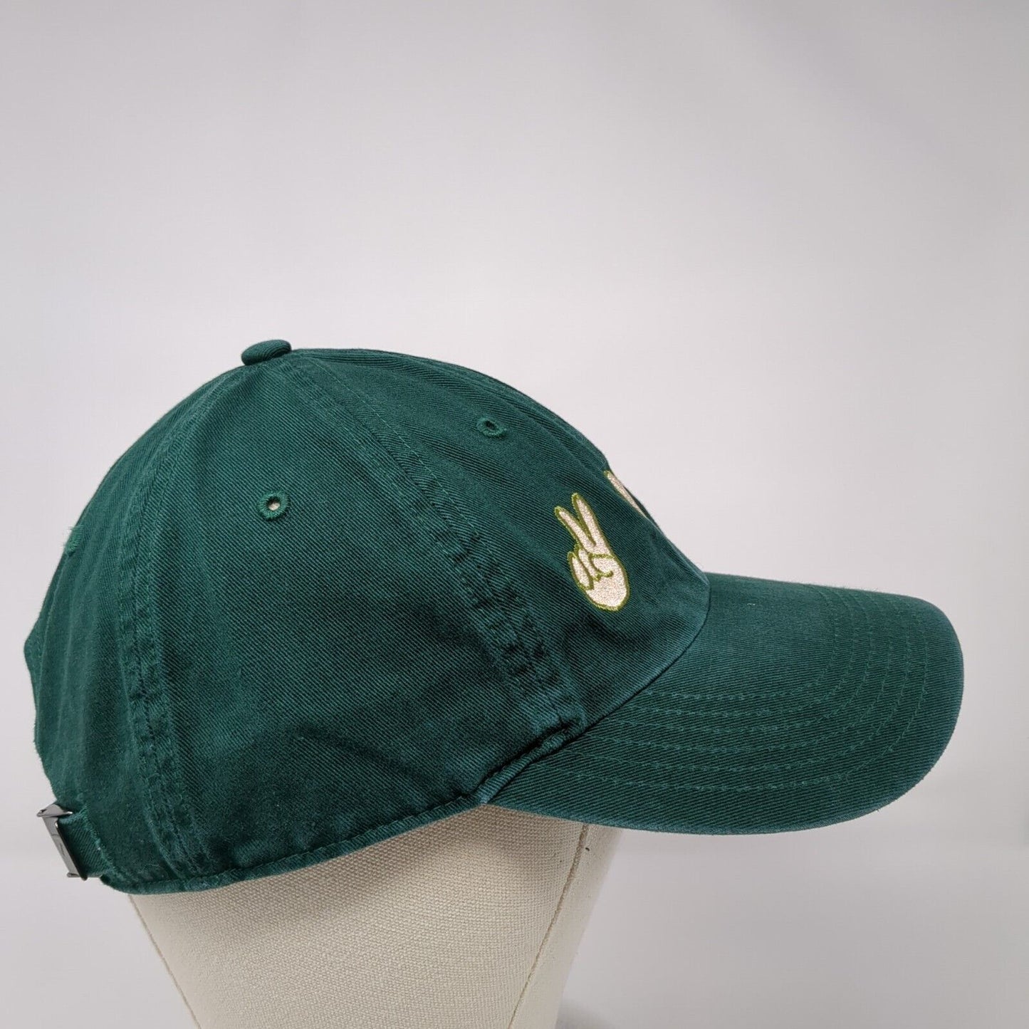 Peace Sign Heart Slideback Hat Green M/L Solid Embroidered Richardson