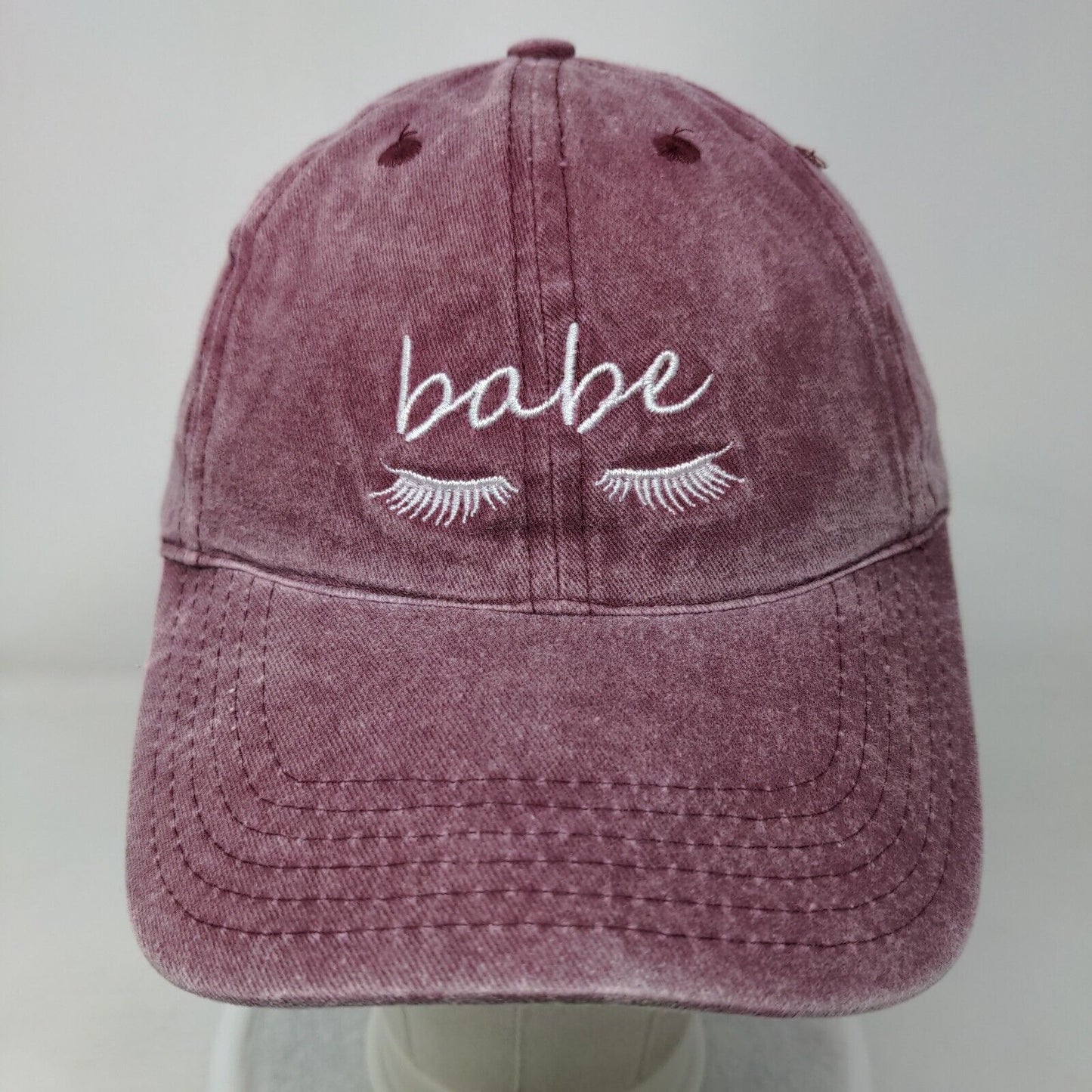 Babe Lashes Slideback Hat Red OS Adjustable Embroidered So American Heritage