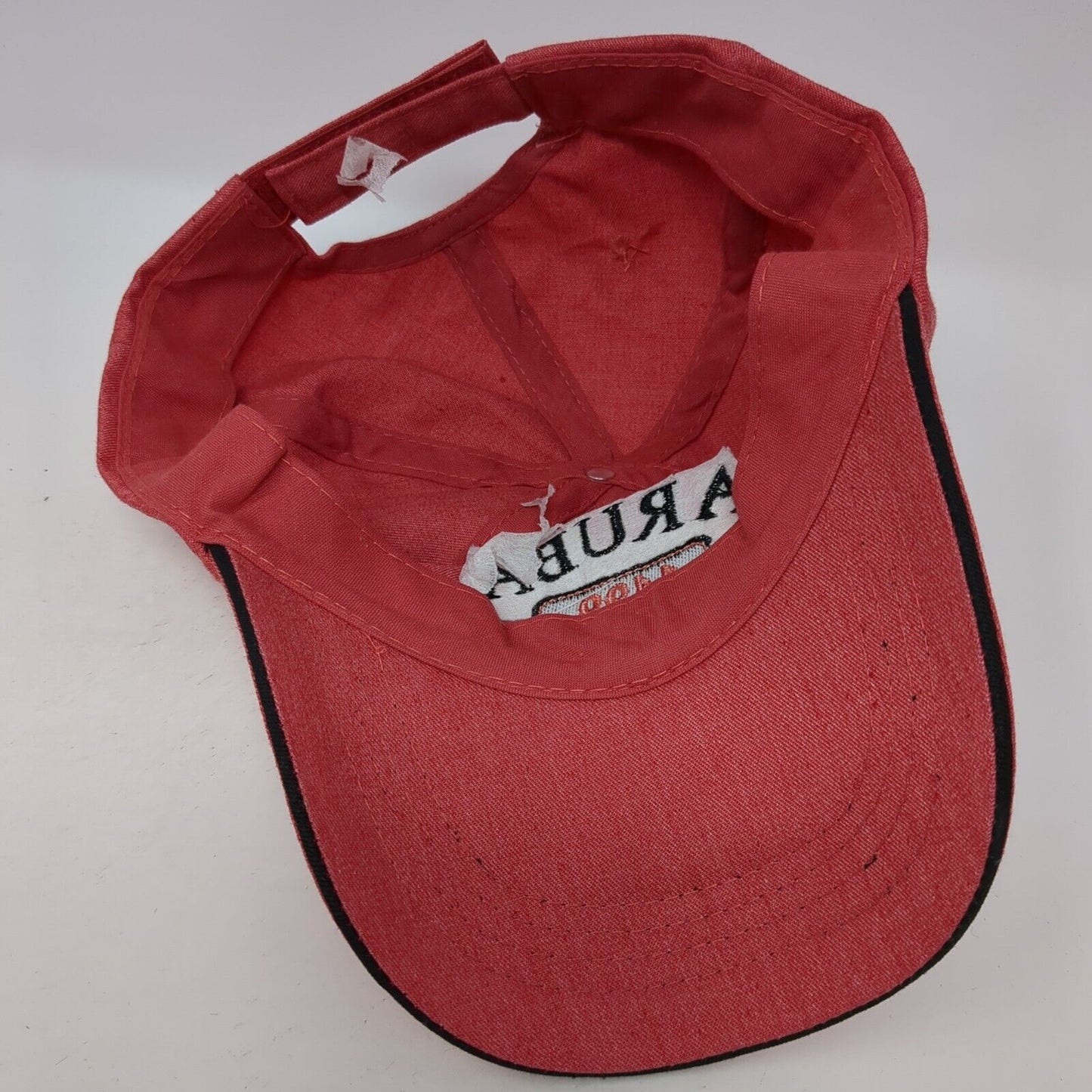 Aruba One Happy Island 1499 Strapback Hat Red One Size Adjustable Embroidered