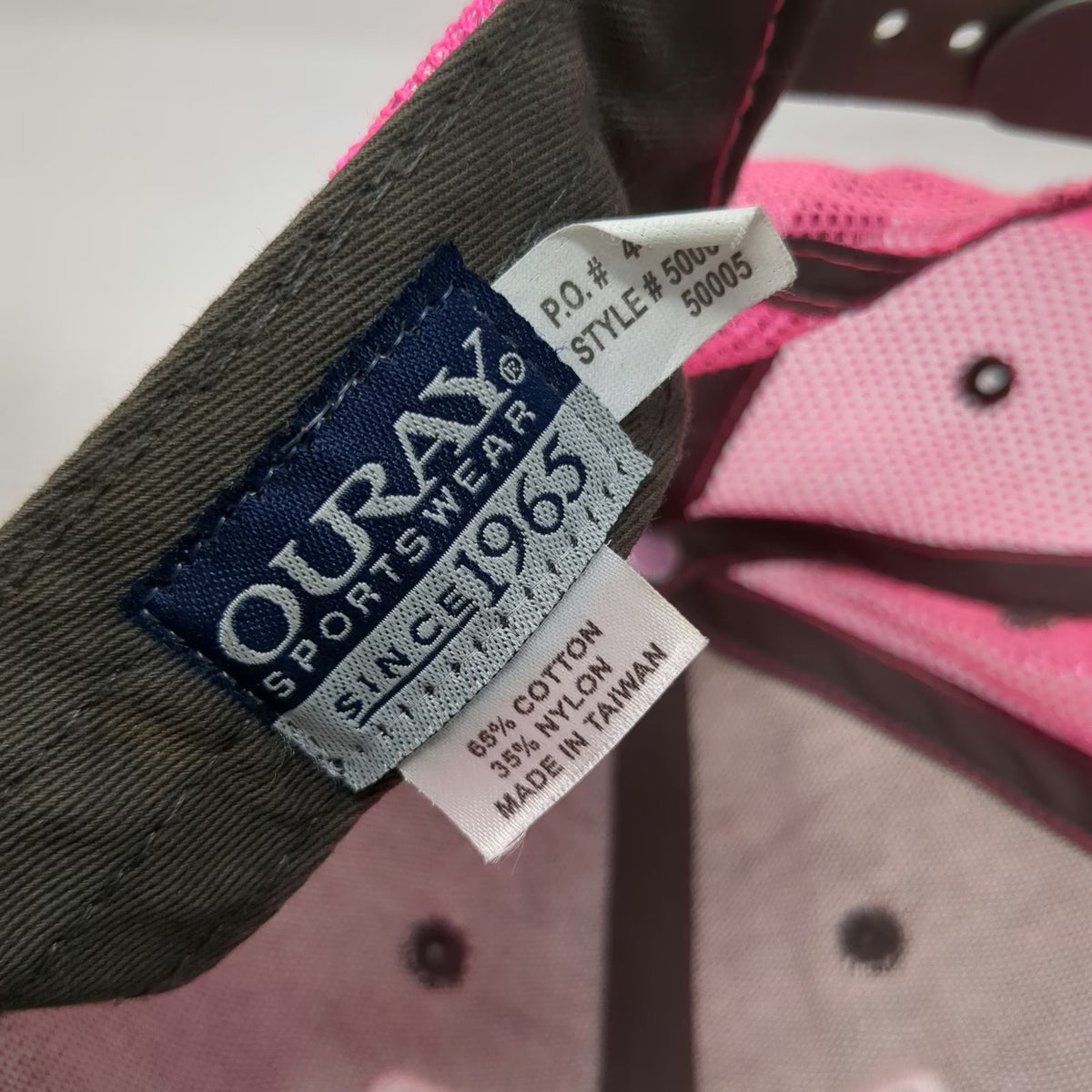 Ouray Sportswear Alaska Love Trucker Hat Brown Pink One Size Heart Patch