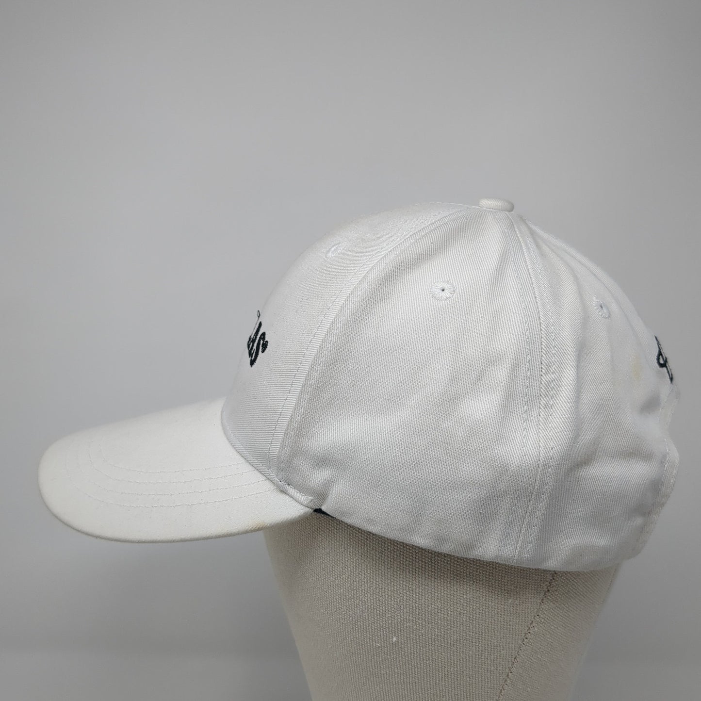 Solas Slideback Baseball Cap White One Size Adjustable Embroidered 6 Panel