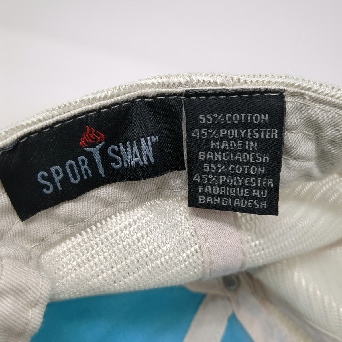Sportsman Trucker Hat Blue Beige One Size Mesh Back Snapback Landscape Patch