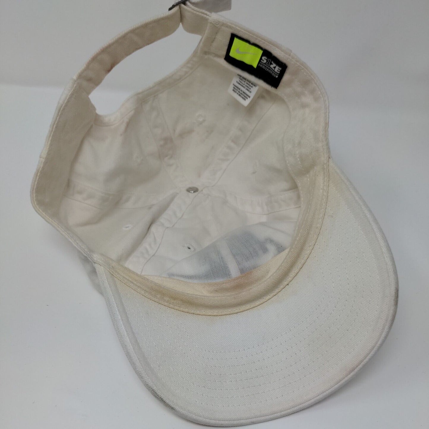 Nike Swoosh Slidebck Hat White OSFM Embroidered 6 Panel Heritage 86