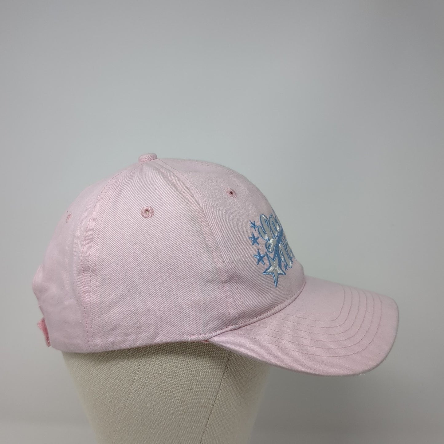 Las Vegas Strapback Baseball Cap Pink One Size Adjustable Embroidered 6 Panel