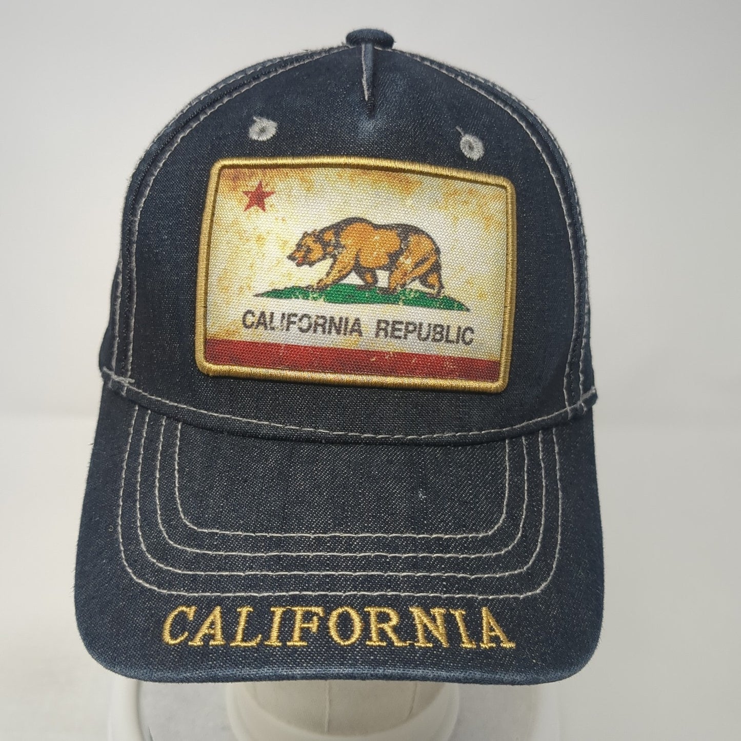 California Republic Strapback Baseball Cap Blue One Size Adjustable Robin Ruth