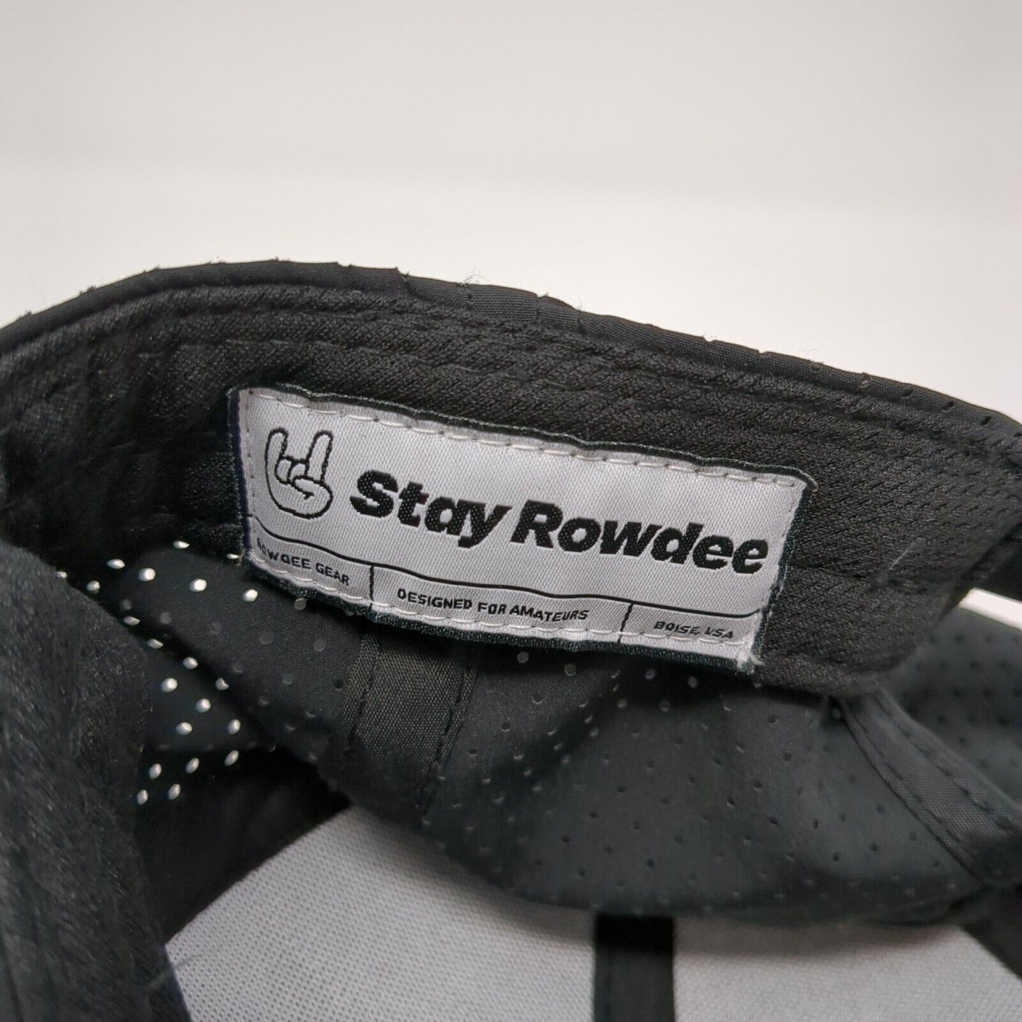 Rowdee Designed For Amateurs Snapback Hat Black OS Adjustable Breathable 6 Panel