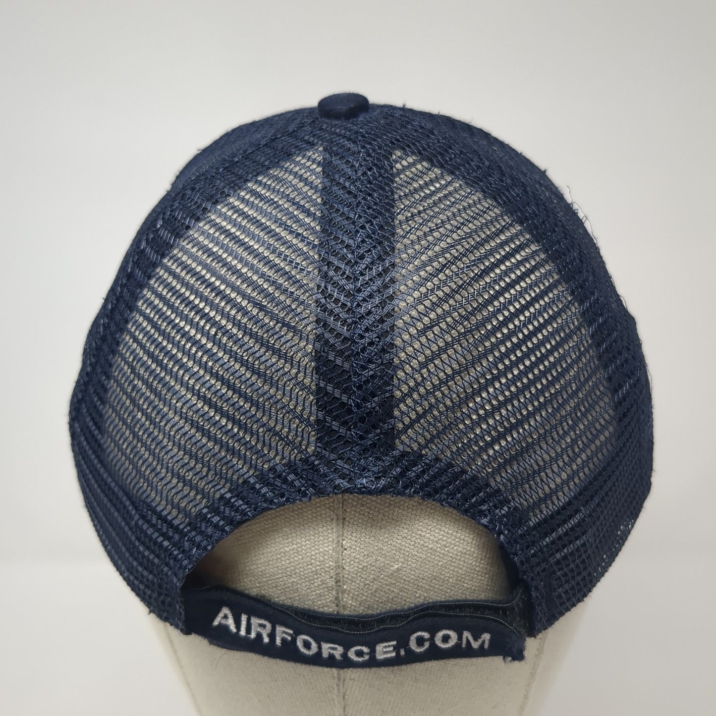 U.S. Air Force Strapback Mesh Back Trucker Hat Blue One Size Adjustable