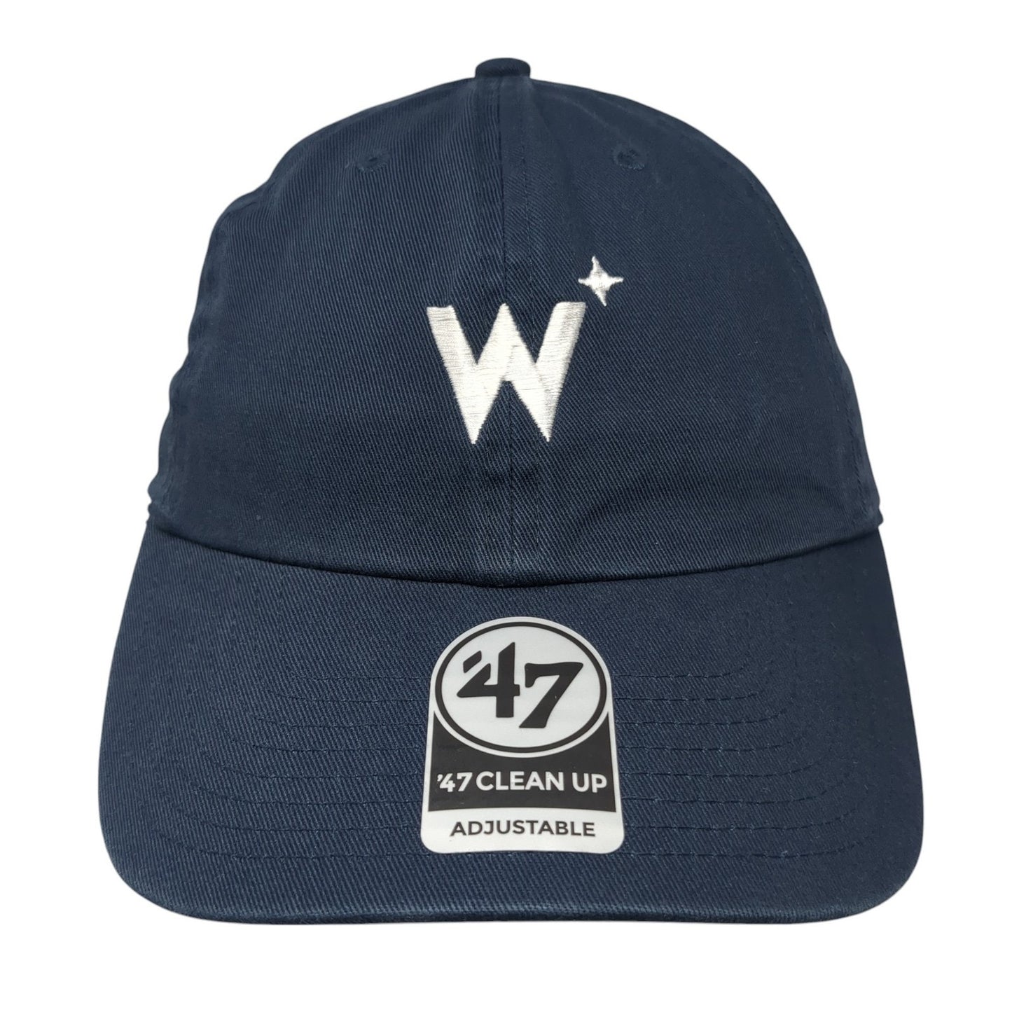 Letter W Slideback Hat Blue One Size Adjustable Embroidered Logo '47