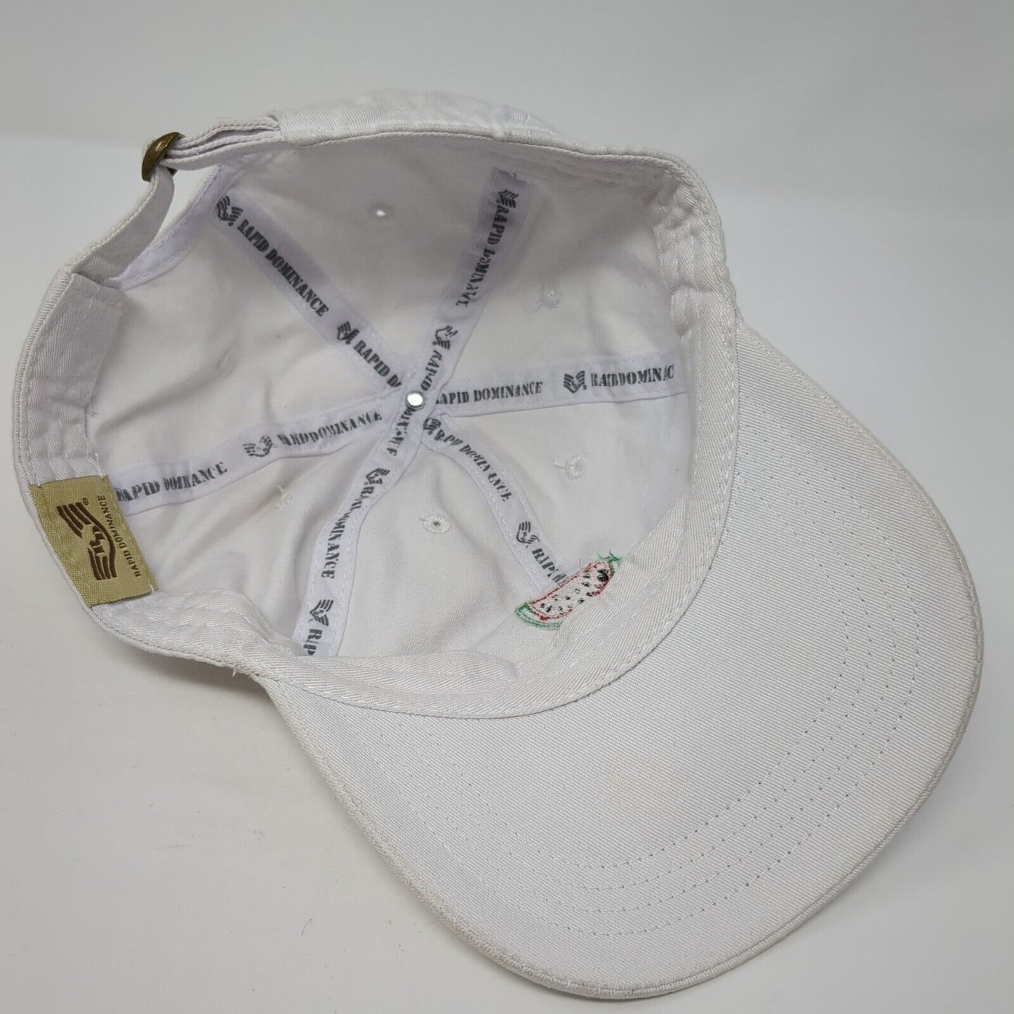 Watermelon Slideback Hat White One Size Adjustable Embroidered Rapid Dominance