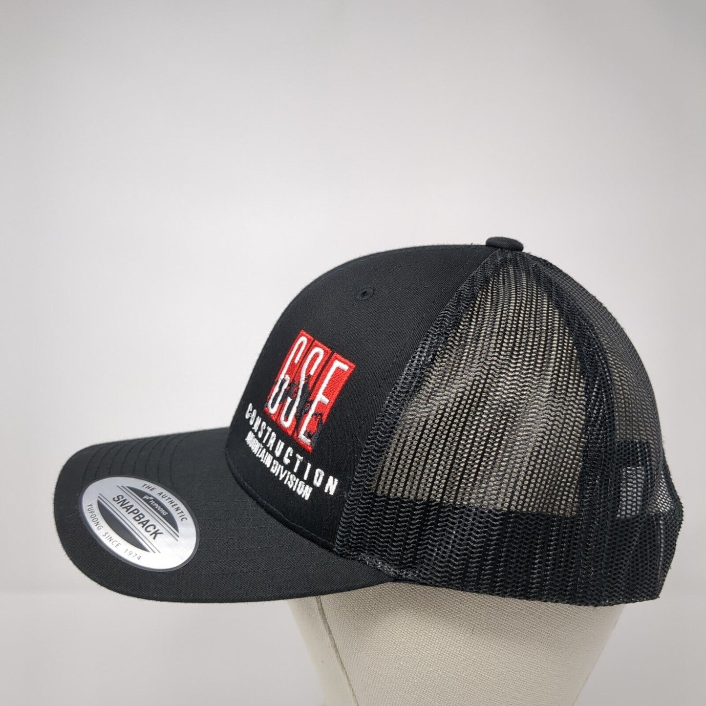 GSE Construction Mountain Division Snapback Trucker Hat Black OS Mesh Sport-Tek