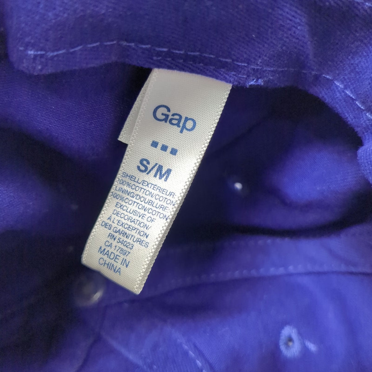 Gap Baseball Cap Blue M Cotton Slideback Pink White Embroidered Logo 6 Panel Hat