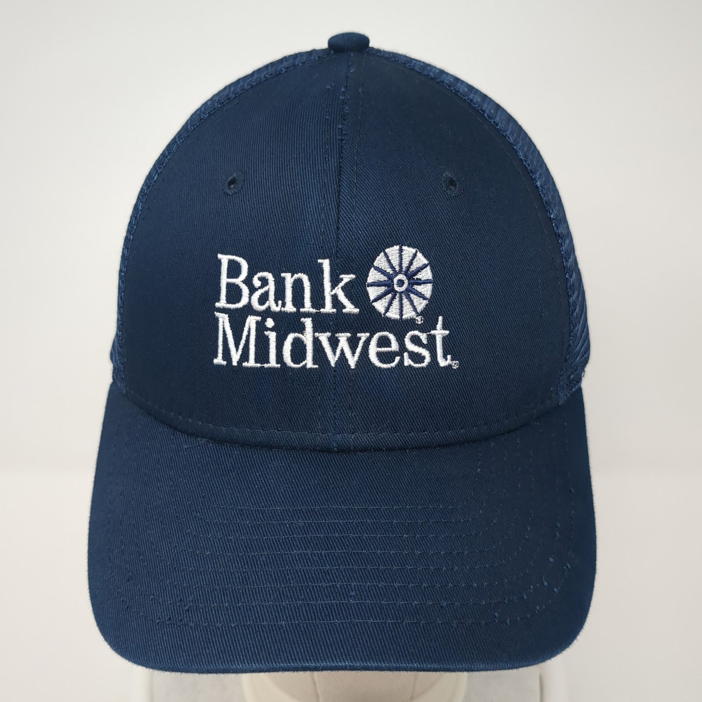 Bank Midwest Snapback Trucker Hat Blue One Size Mesh Back Adjustable