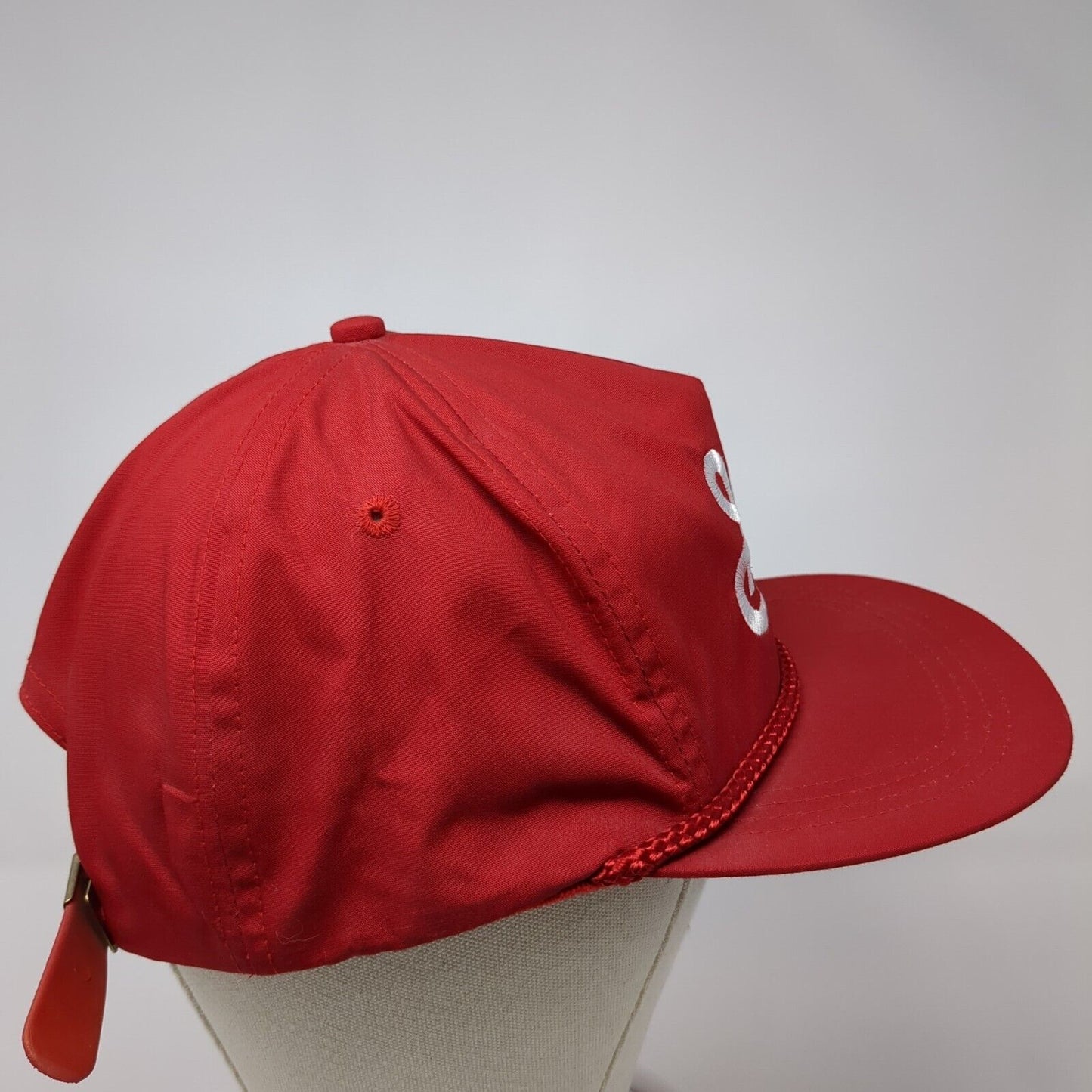 General Mills Inc. Slideback Rope Hat Red One Size Solid Leather Strap