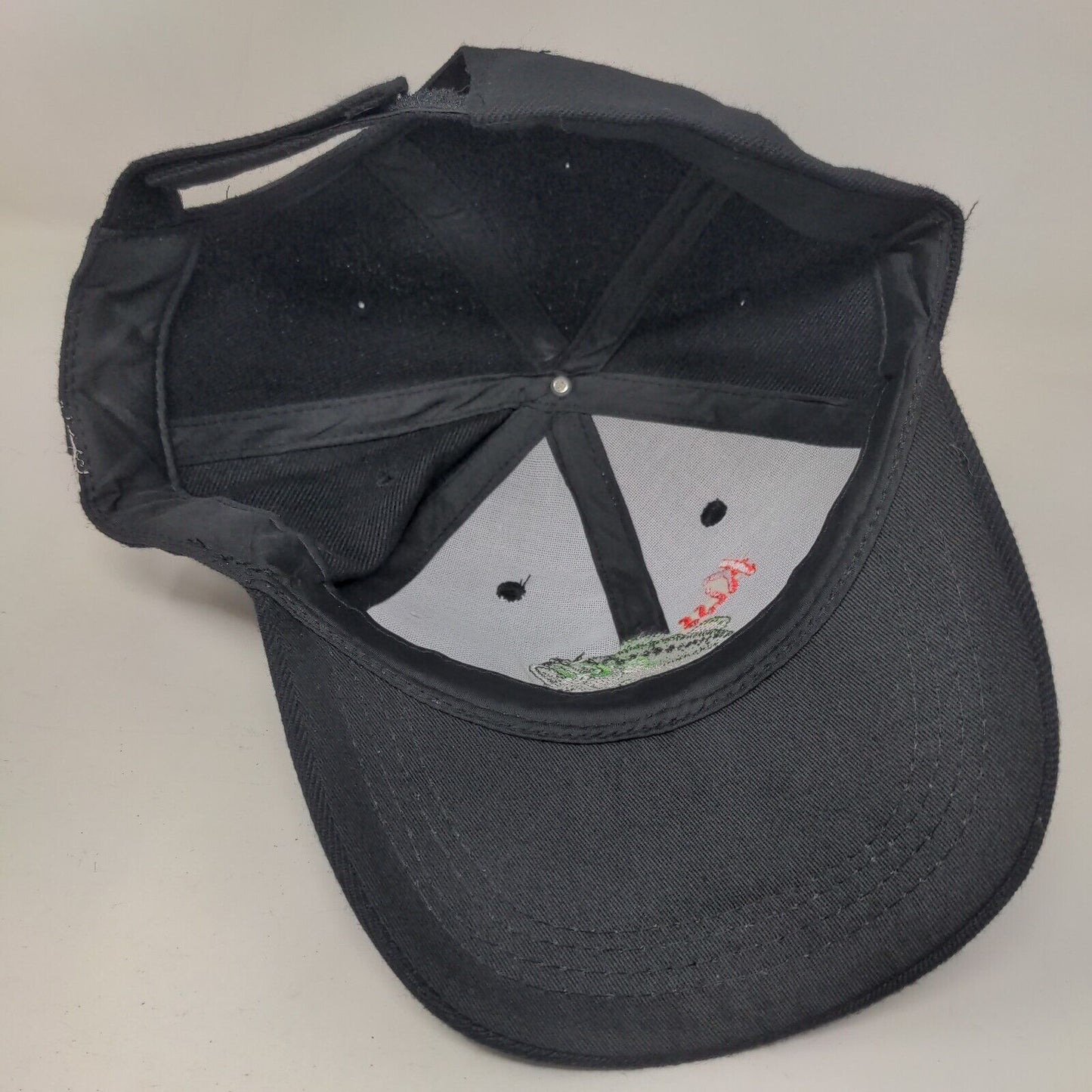 Kiss My Bass Strapback Hat Black One Size Solid Adjustable Embroidered