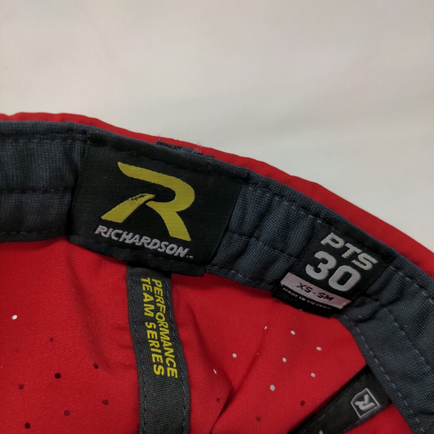 Richardson Men's Fitted Hat Red PST 30 Size XS_S Embroidered W Logo