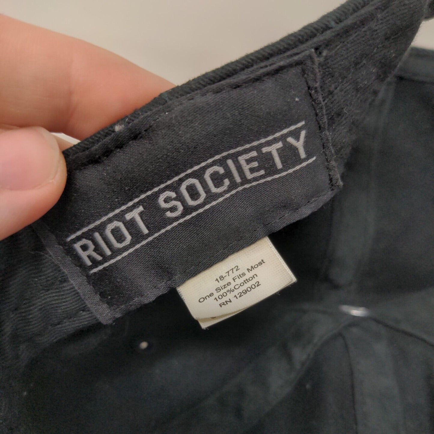 Broken Heart Slideback Hat Black OSFM Embroidered 6 Panel Riot Society