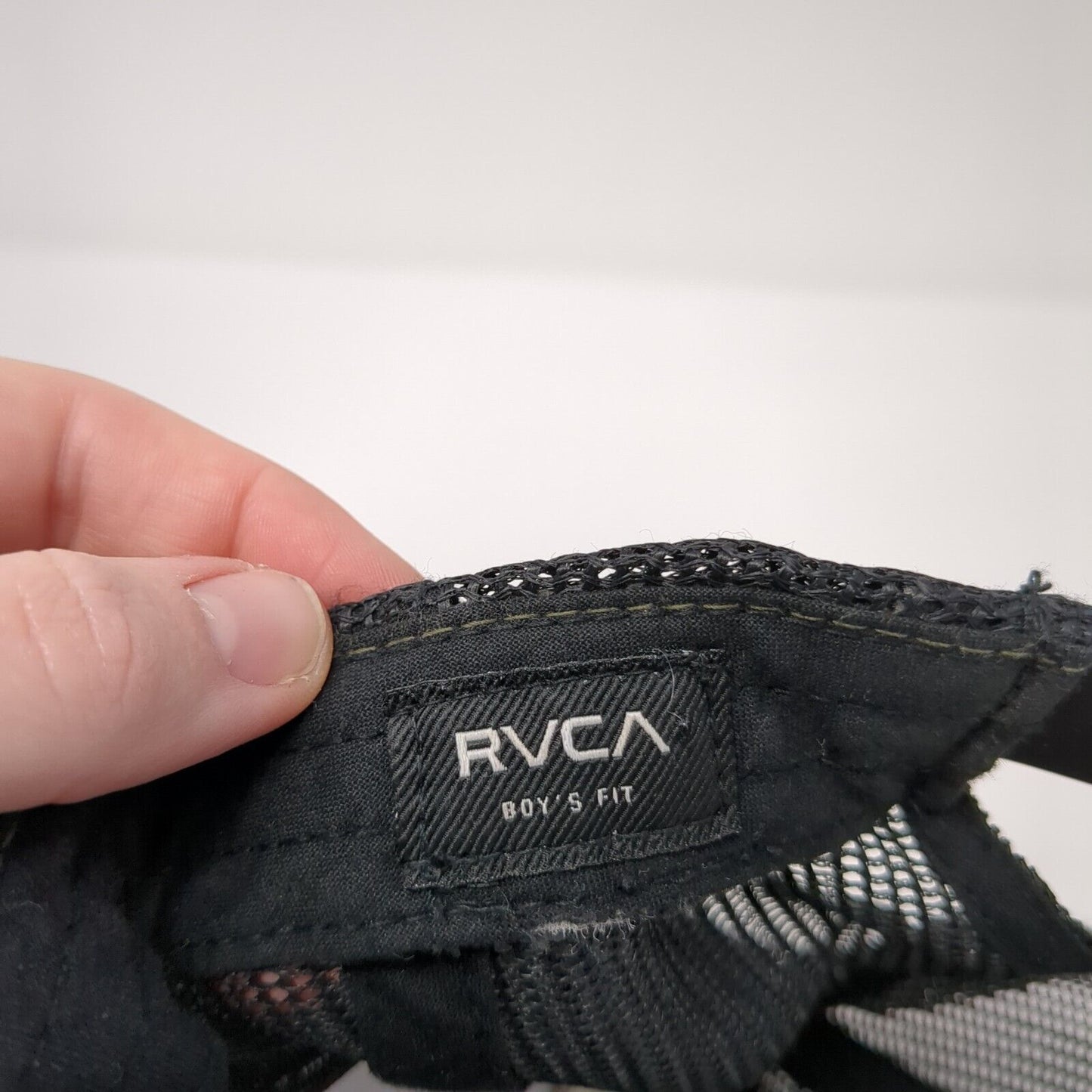 VA RVCA Snapback Trucker Hat Brown Boys One Size Mesh Back Colorblock