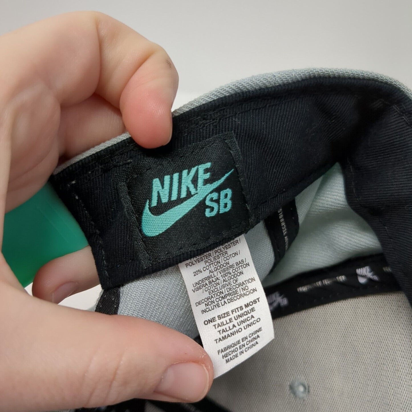 Nike SB Skateboard Snapback Hat Gray Blue Embroidered Logo Adjustable OSFA