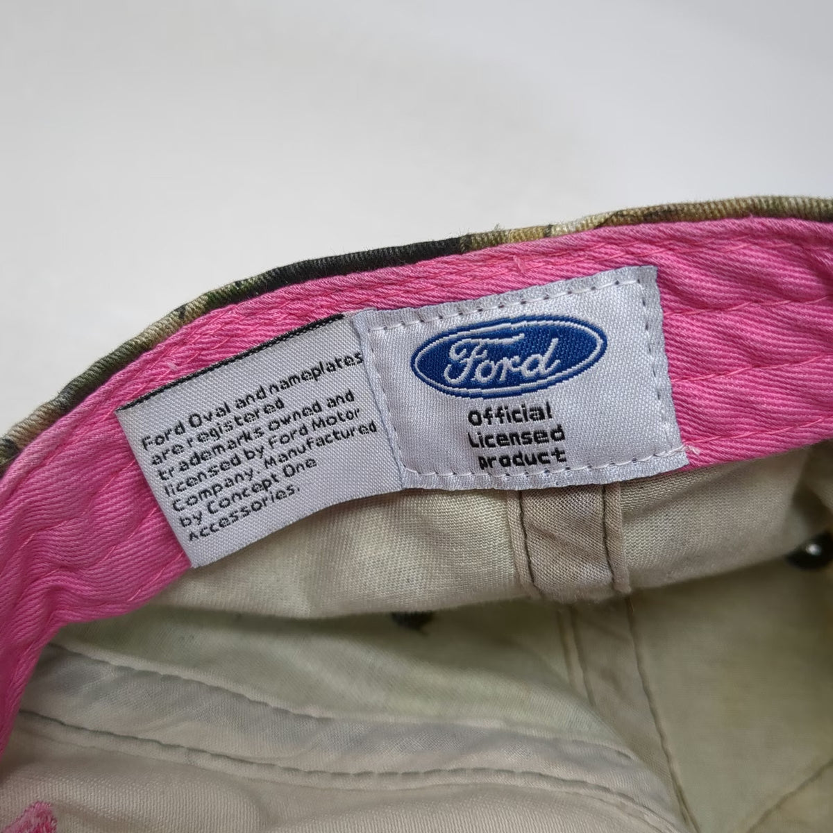 Ford Snapback Hat White Pink Green Brown One Size Camo Mossy Oak Breakup