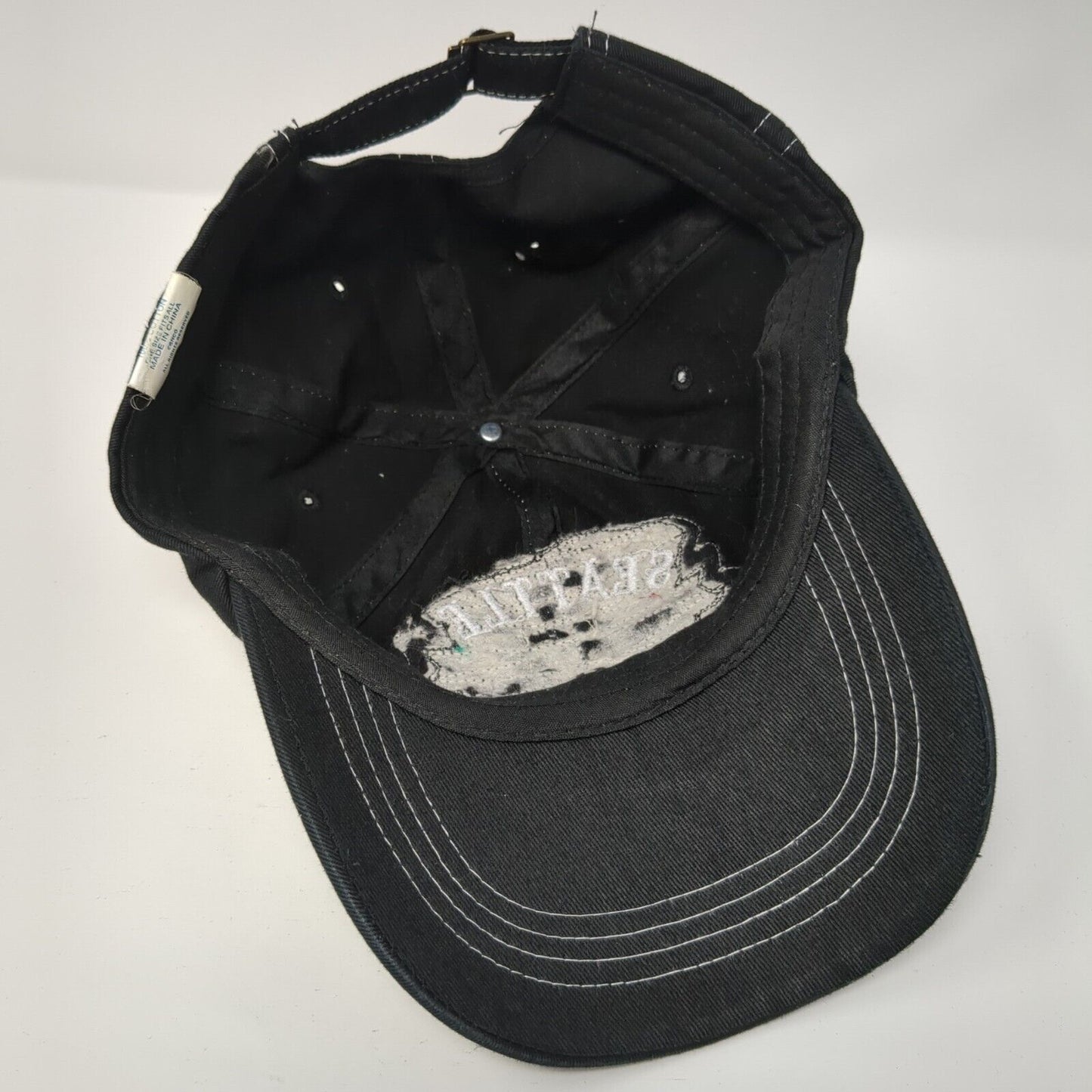 Seattle Emerald City Slideback Hat Black One Size Adjustable 6 Panel