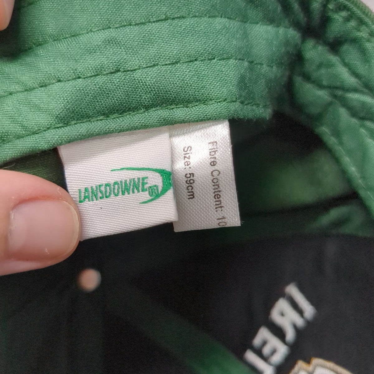 Lansdowne Baseball Cap Black Green 59cm Ireland Shamrock Adjustable Hat