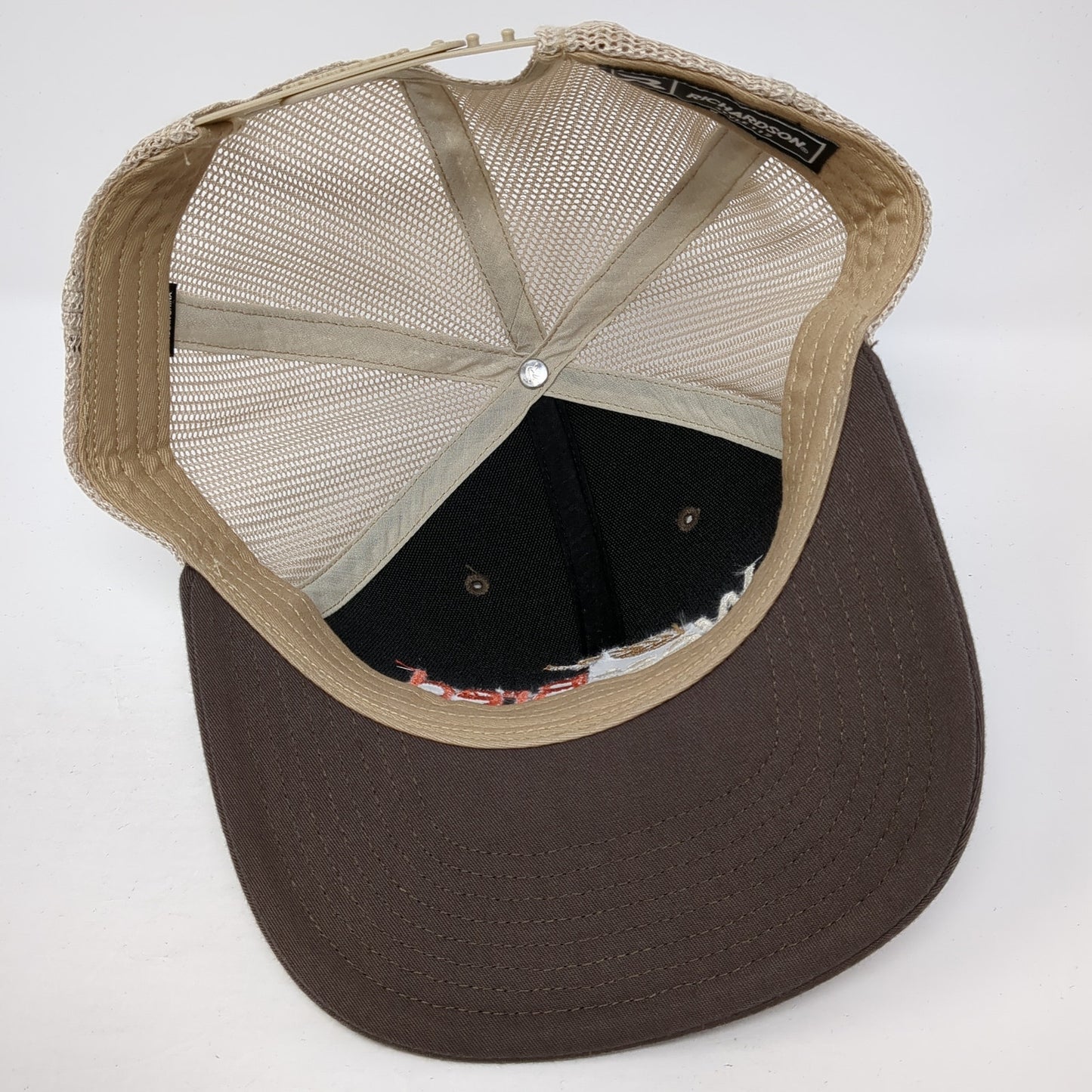 West Bred Snapback Trucker Hat Brown One Size Adjustable Mesh Back Richardson