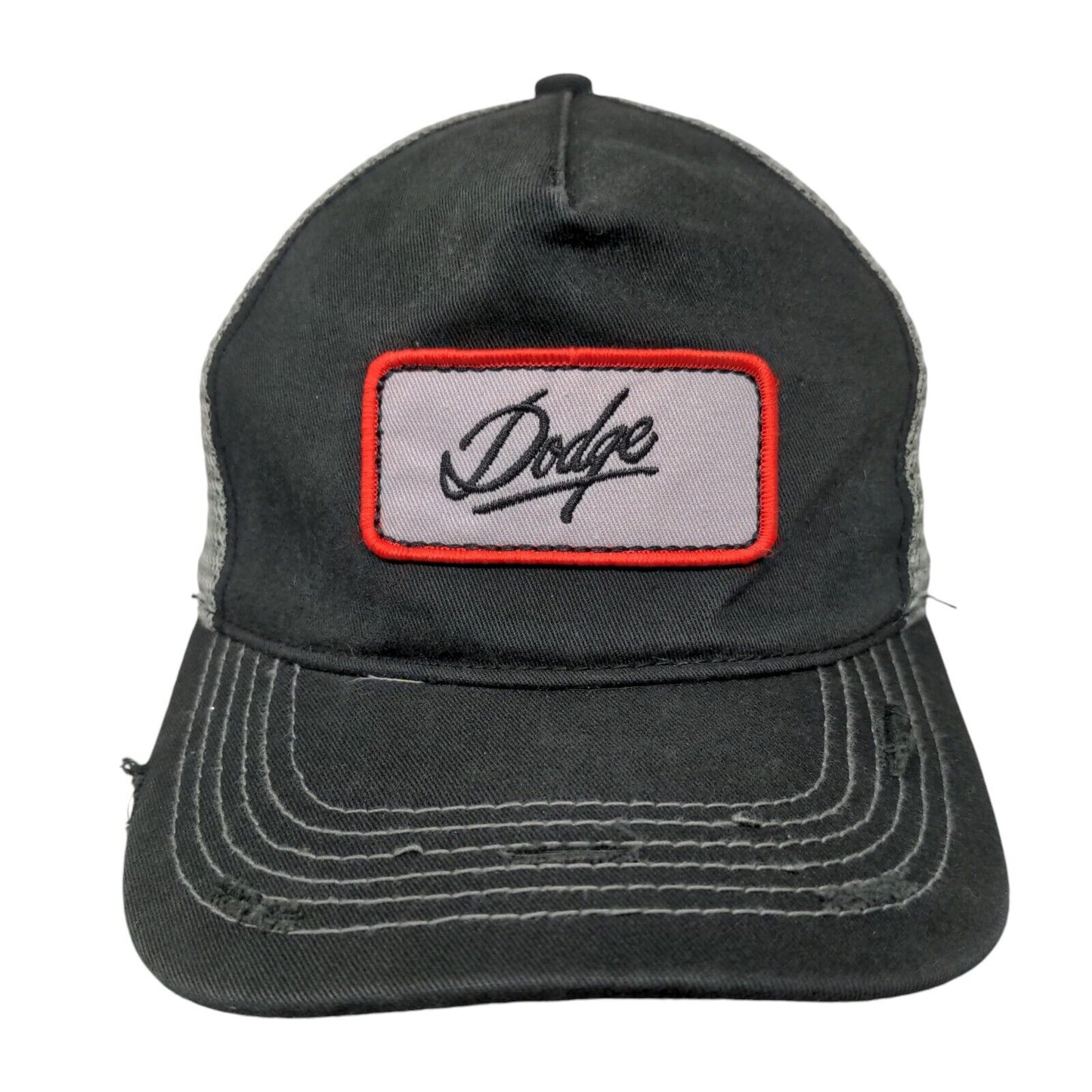 Dodge Patch Strapback Mesh Back Trucker Hat Black OSFA Colorblock