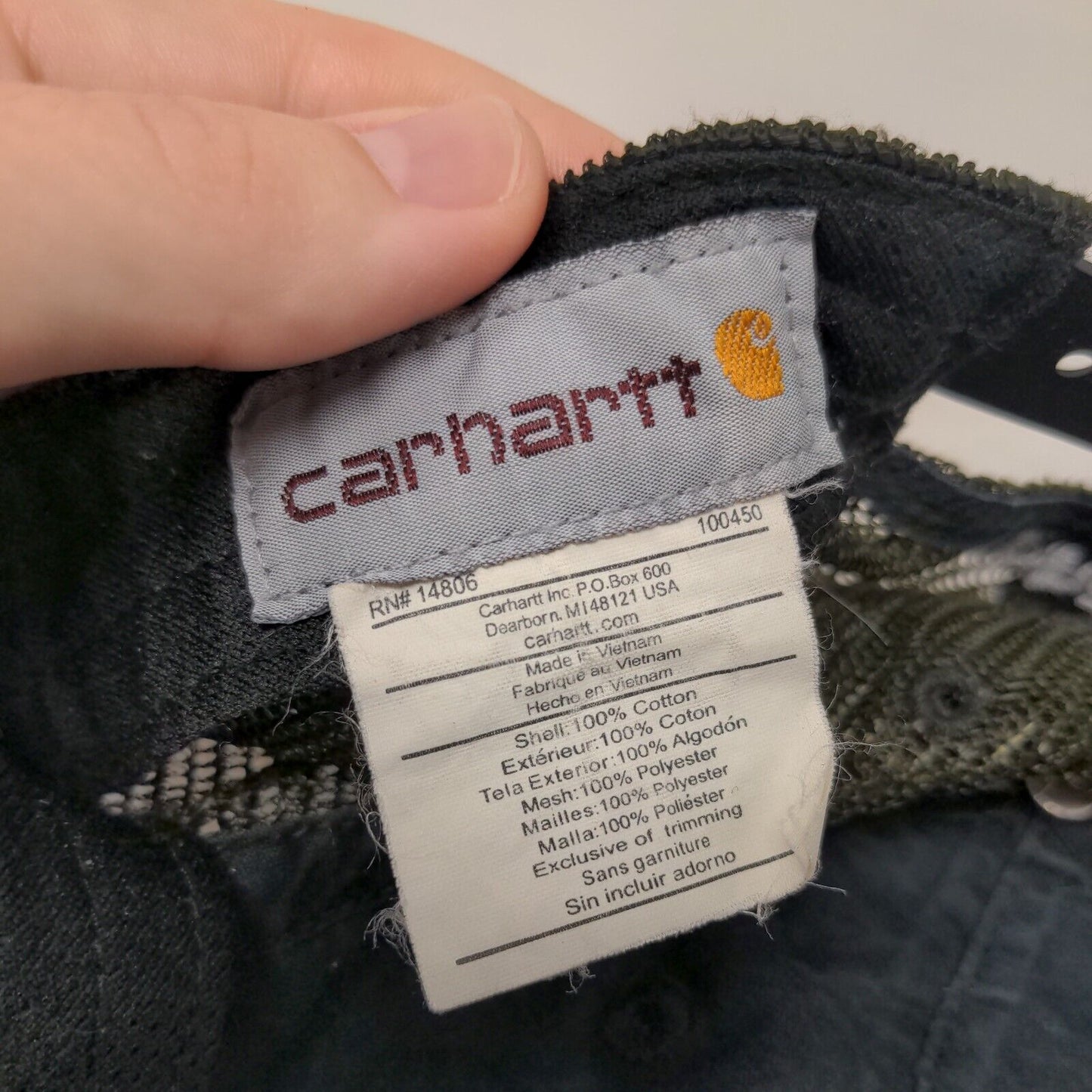 Carhartt Snapback Trucker Hat Multicolor OSFA Adjustable Mesh Back Cotton
