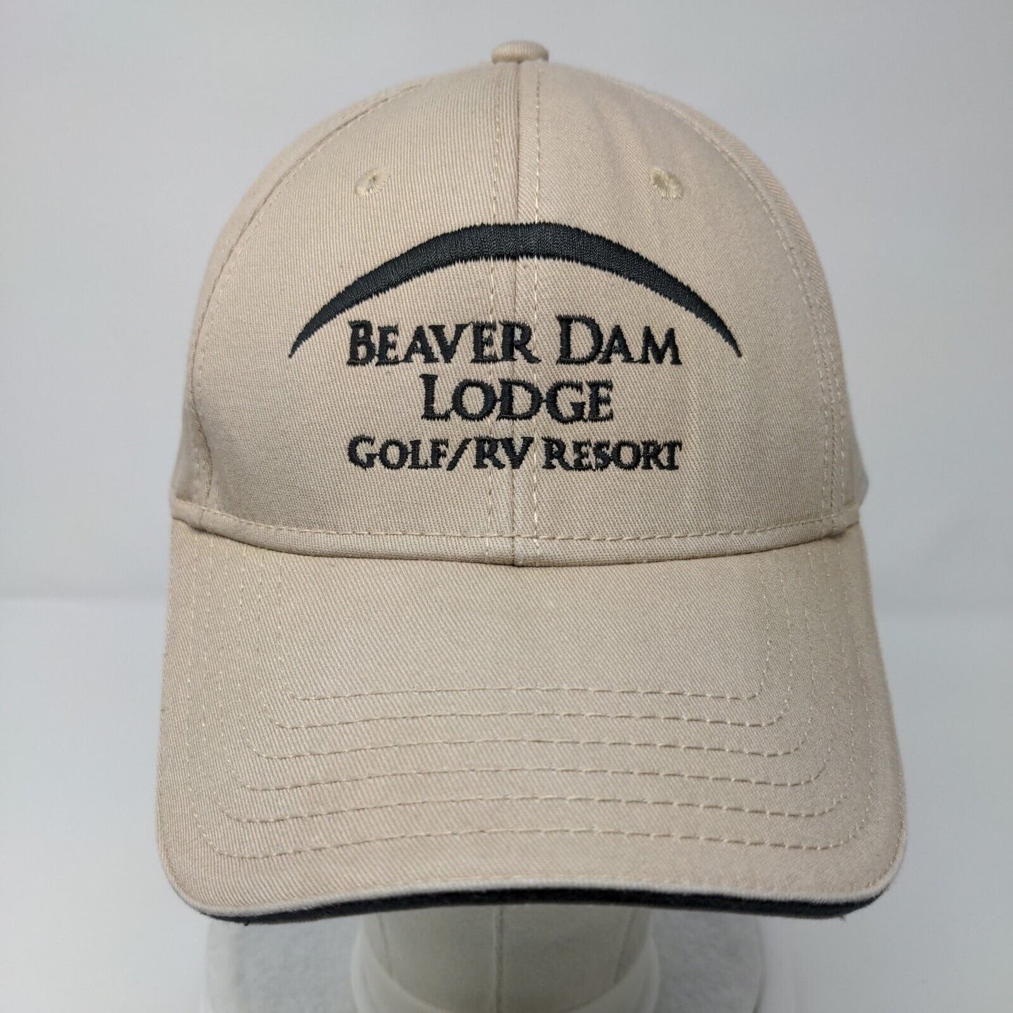 Beaver Dam Lodge Golf RV Resort Strapback Hat Tan OSFM Embroidered Otto