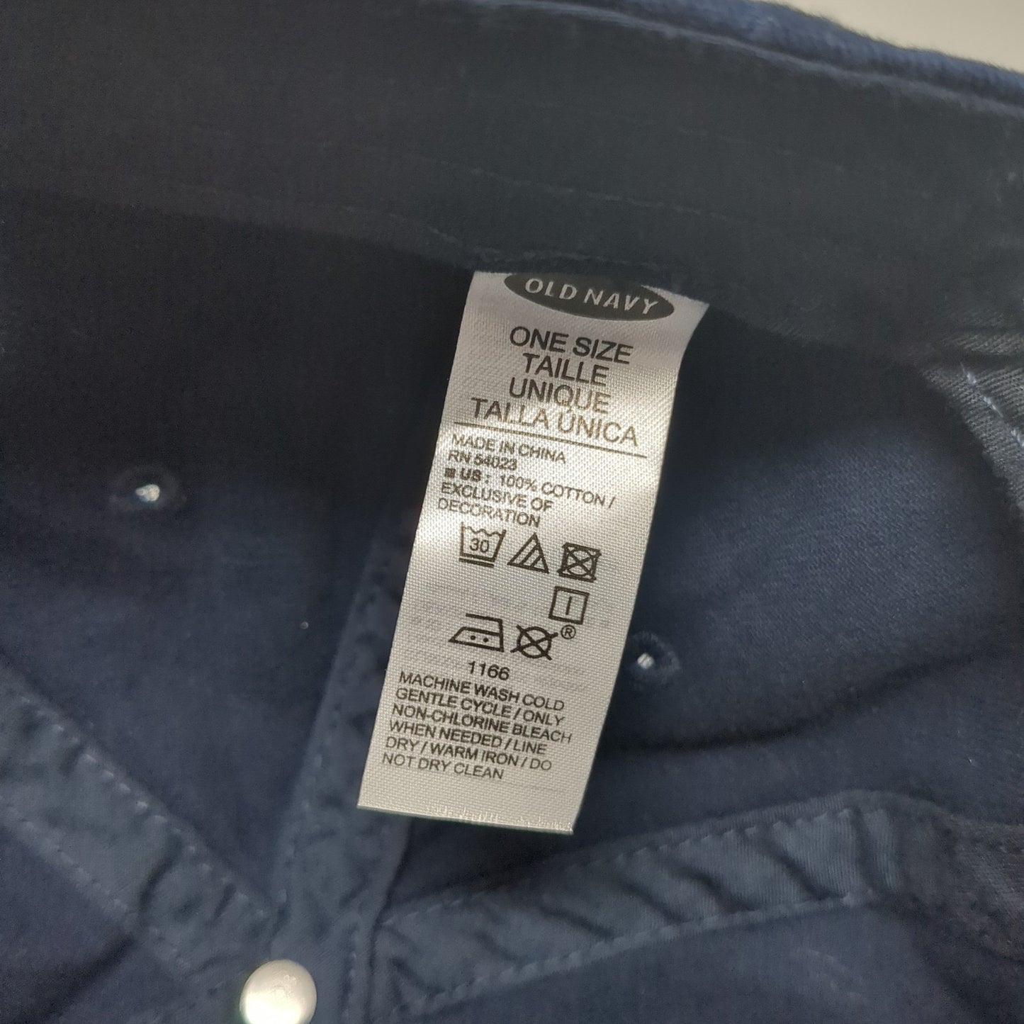 USA Slideback Baseball Cap Blue One Size Adjustable Embroidered 6 Panel Old Navy