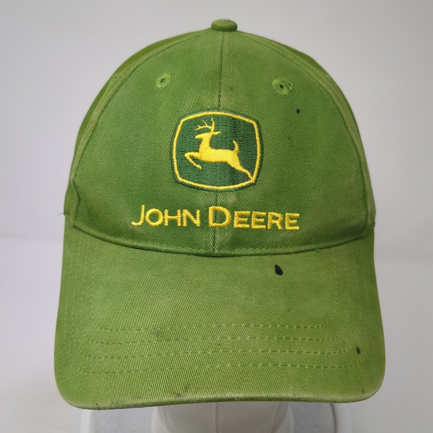 John Deere Spell Out Slideback Hat Green One Size Embroidered Logo