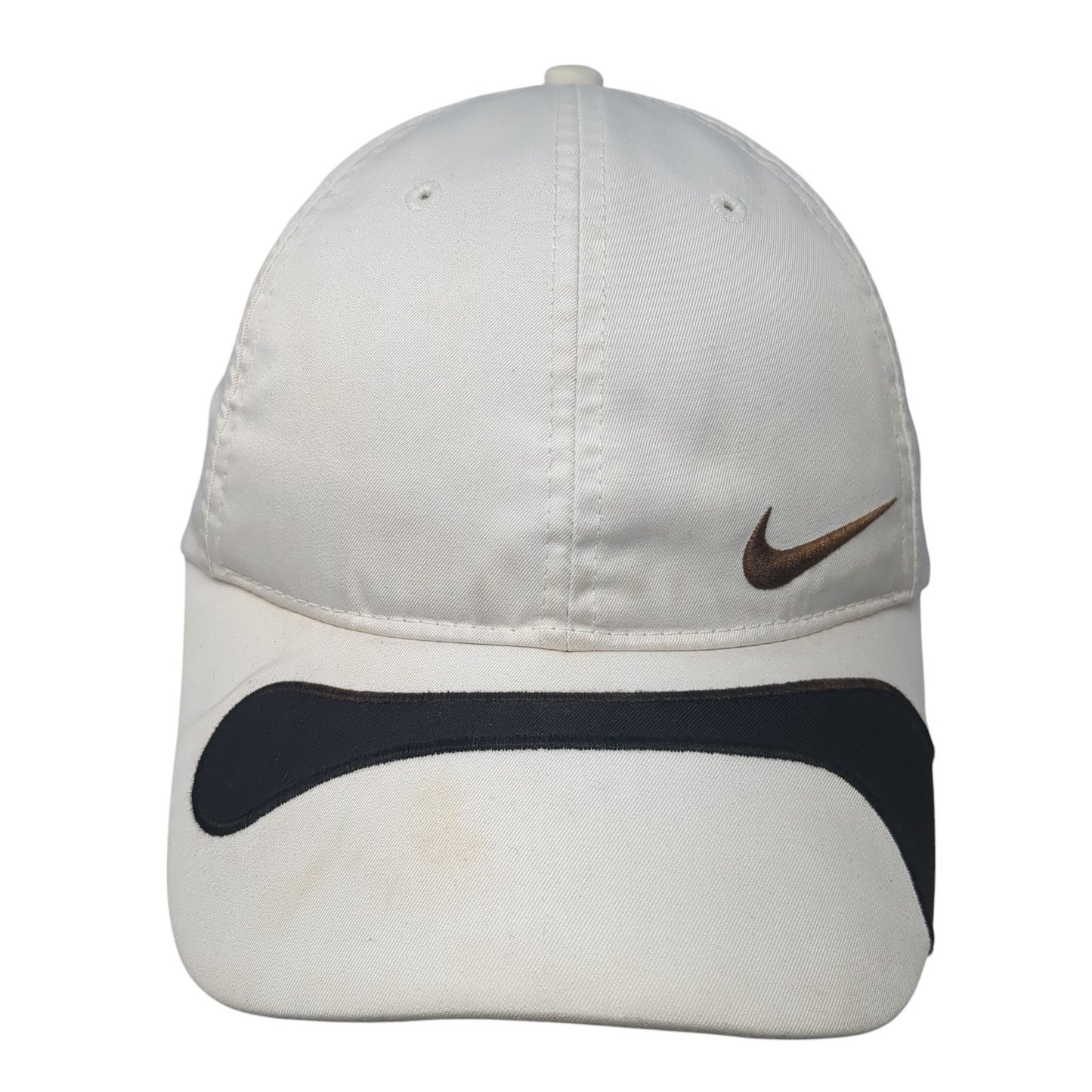 Nike Golf Strapback Baseball Cap White One Size Adjustable Embroidered Swoosh